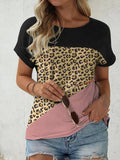 FAM - FAM Leopard Round Neck Short Sleeve T-Shirt - Seedandsoulful