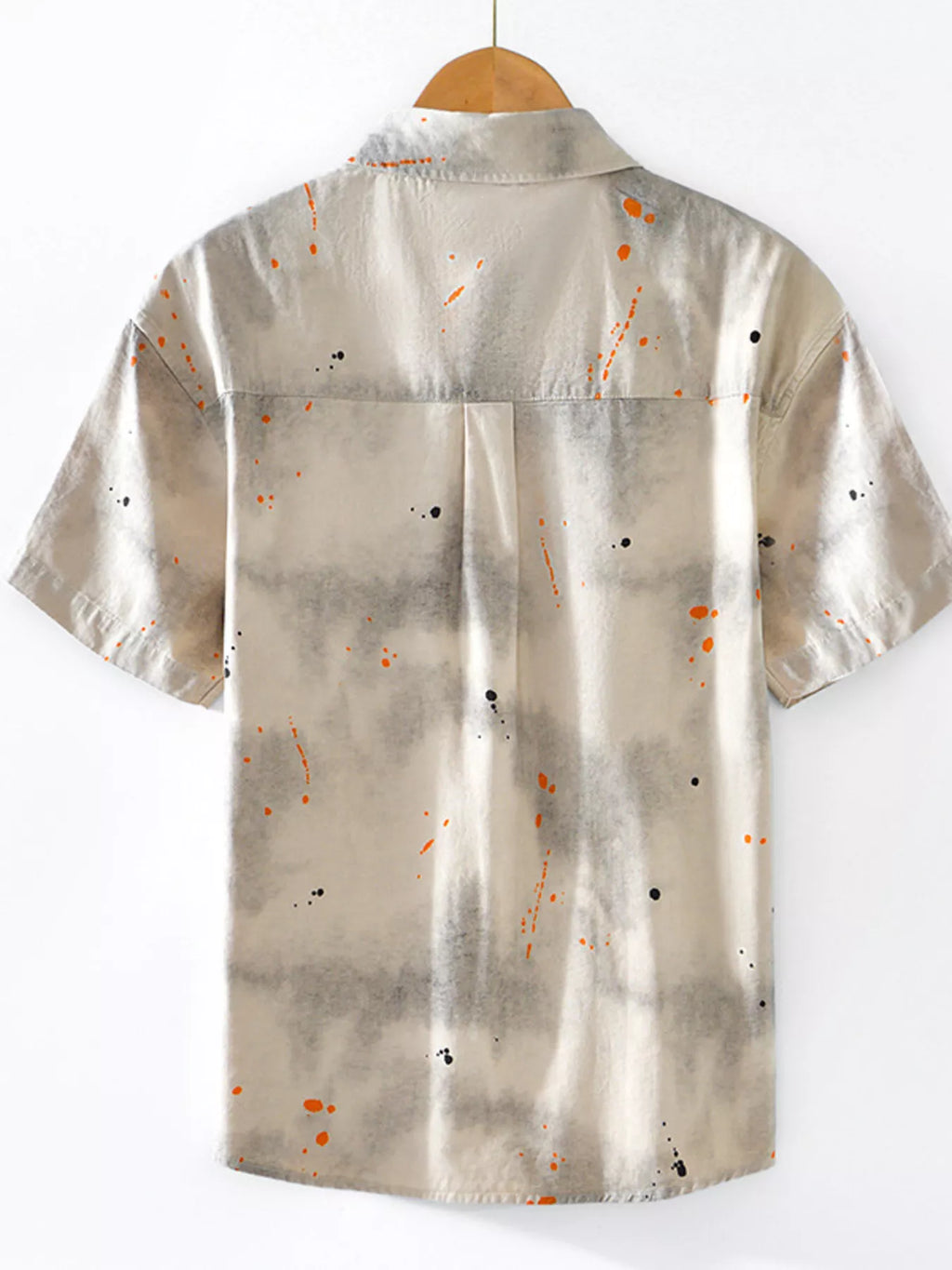 Men's Splatter Print Casual Short Sleeve Shirt - Seedandsoulful