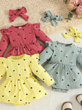 Children's Heart Print Dress & Headband Set - Seedandsoulful