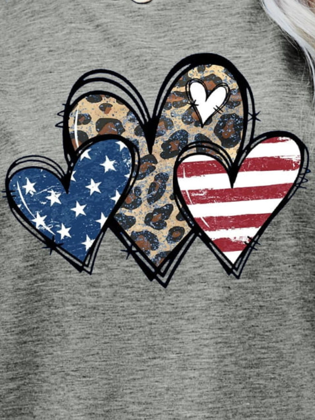 US Flag Leopard Heart Graphic Tee - Seedandsoulful