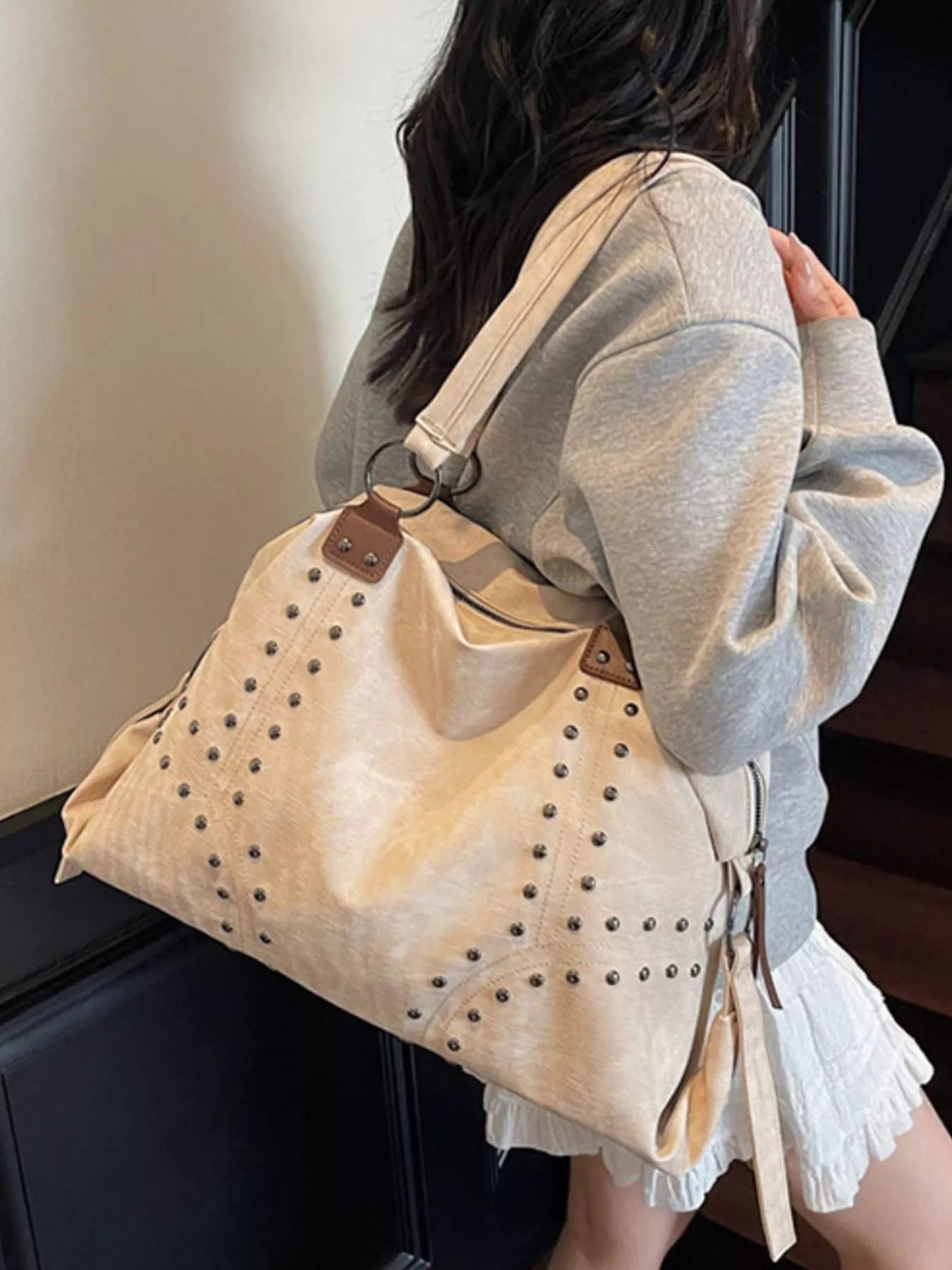 Studded Vintage - Style Handbag - Seedandsoulful