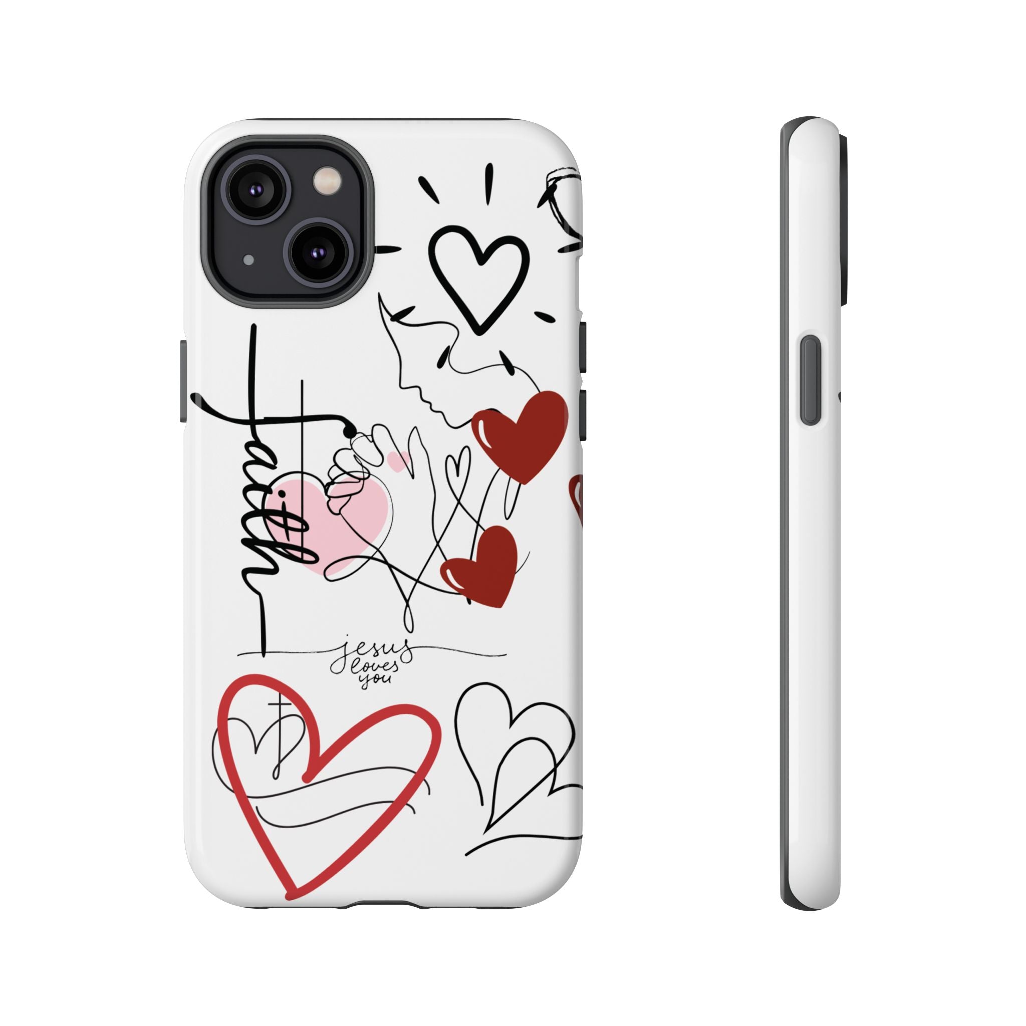Faith Hearts iPhone Case | Seedandsoulful Protective Phone Cover - Seedandsoulful