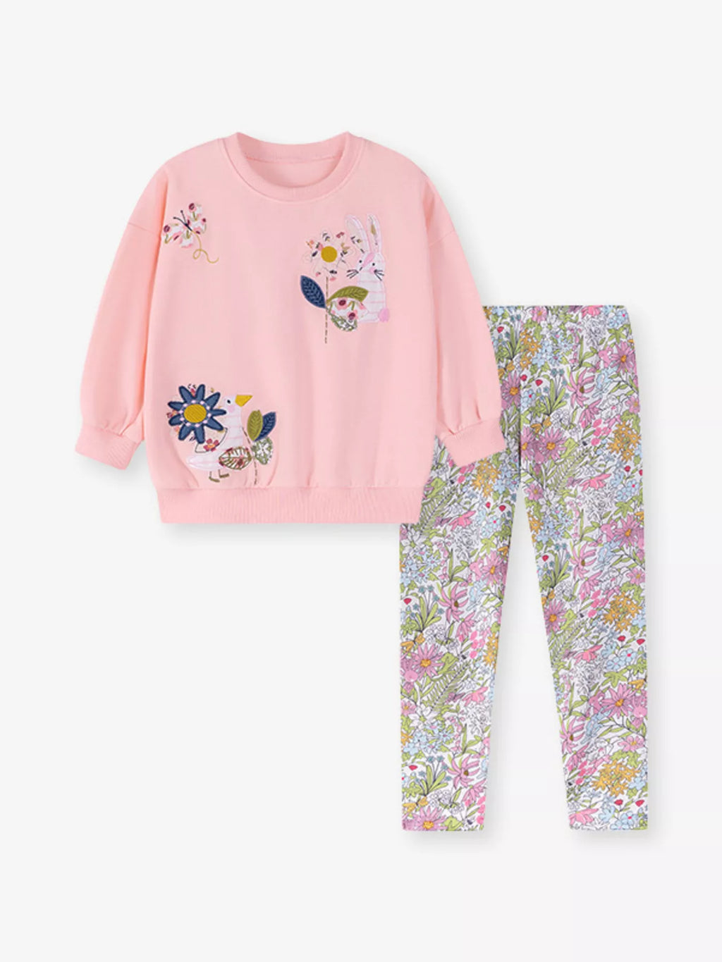 Children's Floral Sweatshirt & Leggings Set - Seedandsoulful