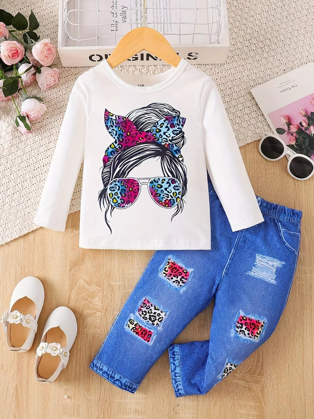Children's Graphic Long Sleeve Top and Pants Set - Seedandsoulful