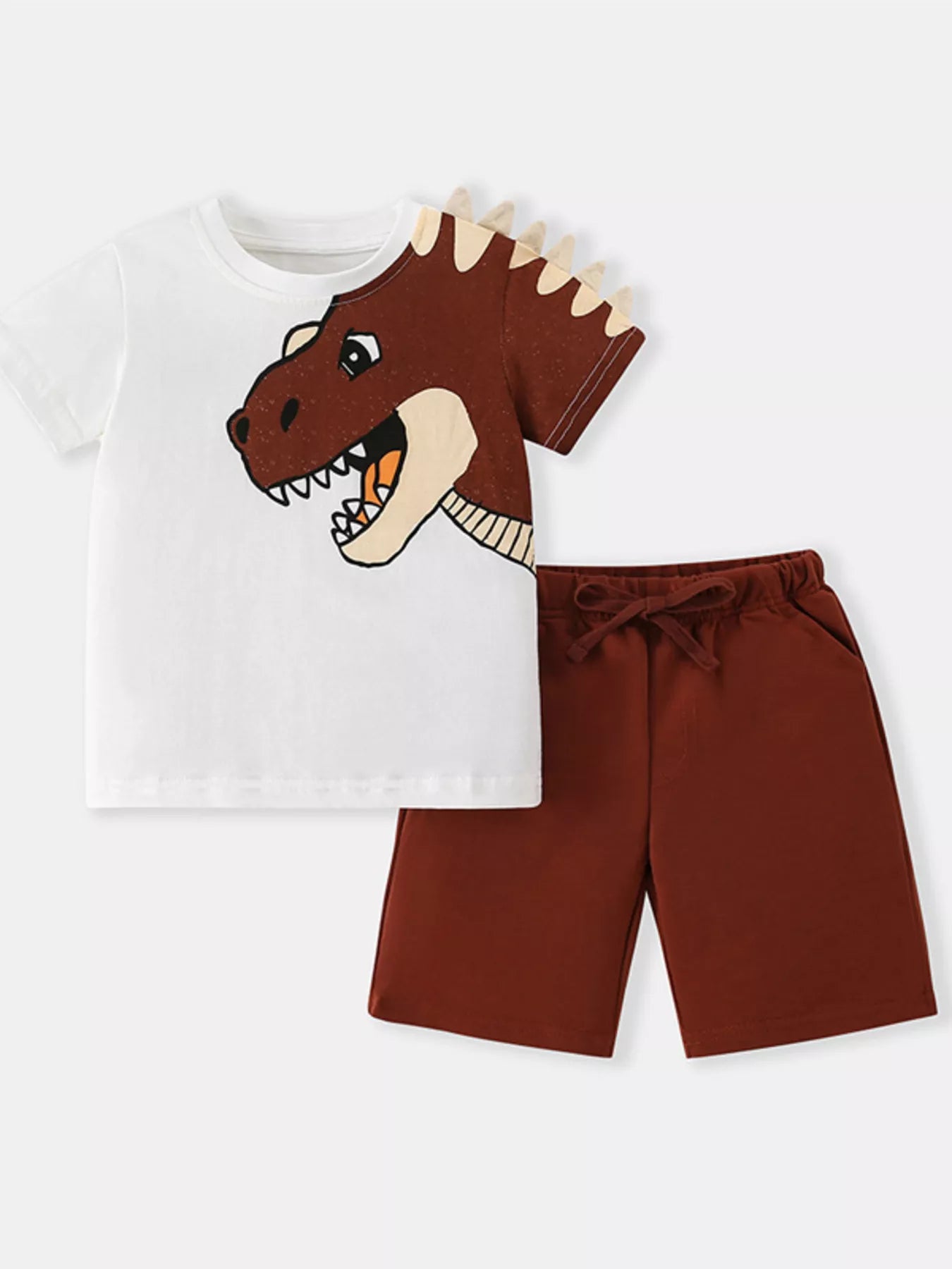 Children's Dinosaur Graphic Tee & Shorts Set - Seedandsoulful