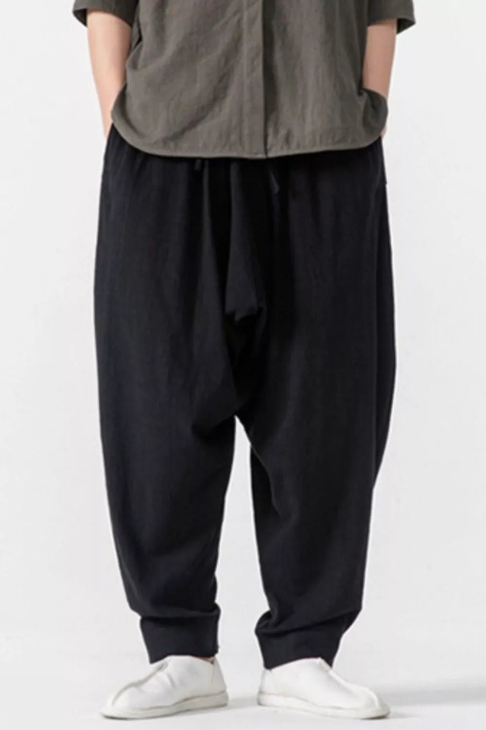 Men's Plus Size Loose Fit Harem Pants - Seedandsoulful