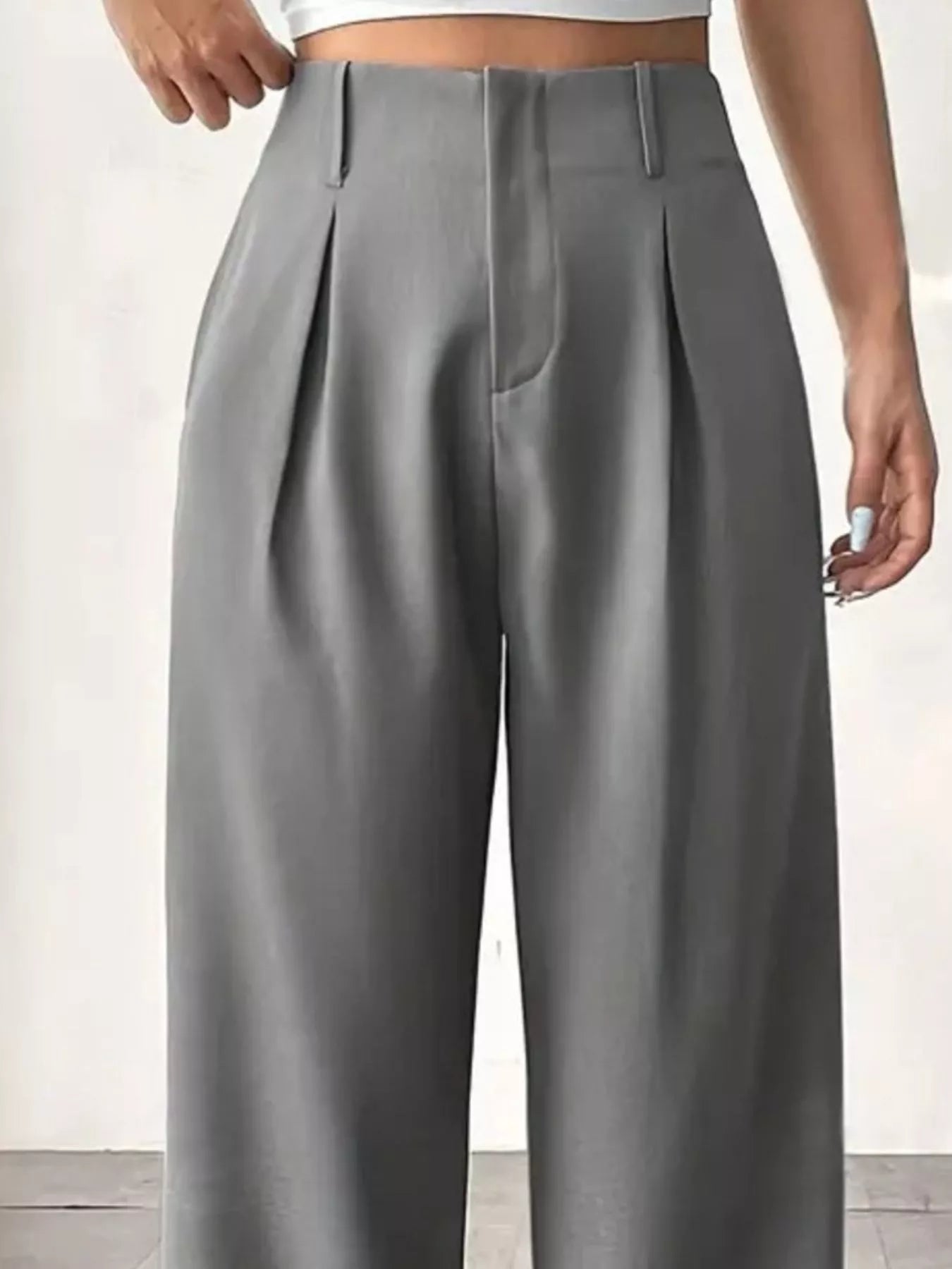Wide Leg Pleated Pants - Seedandsoulful