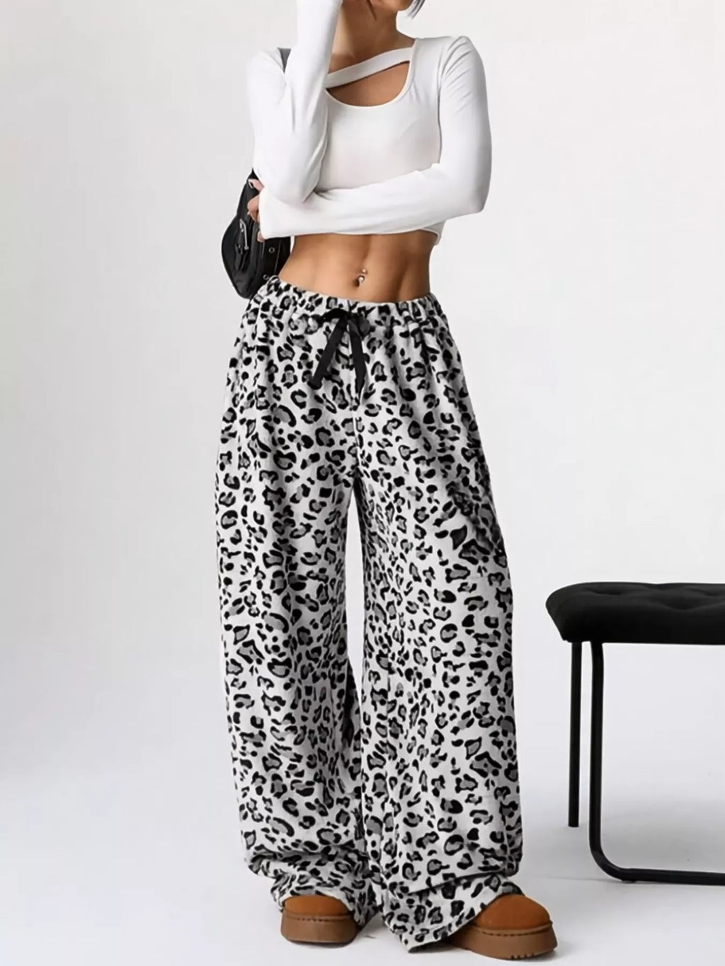 Leopard Wide Leg Pants - Seedandsoulful