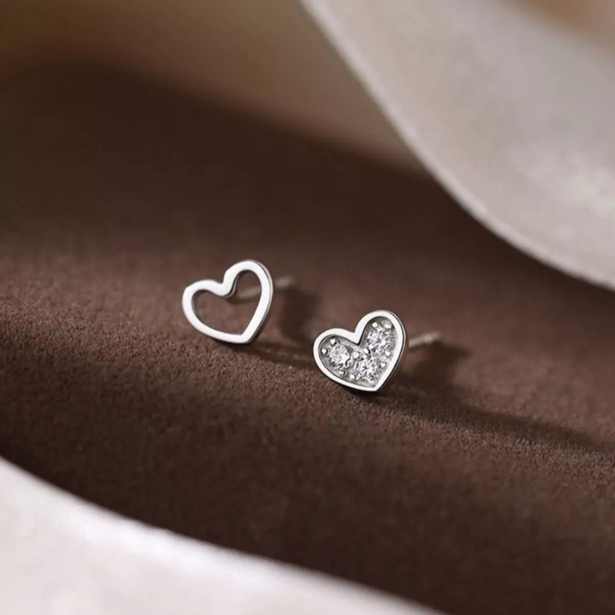 925 Sterling Silver Heart Stud Earrings - Seedandsoulful