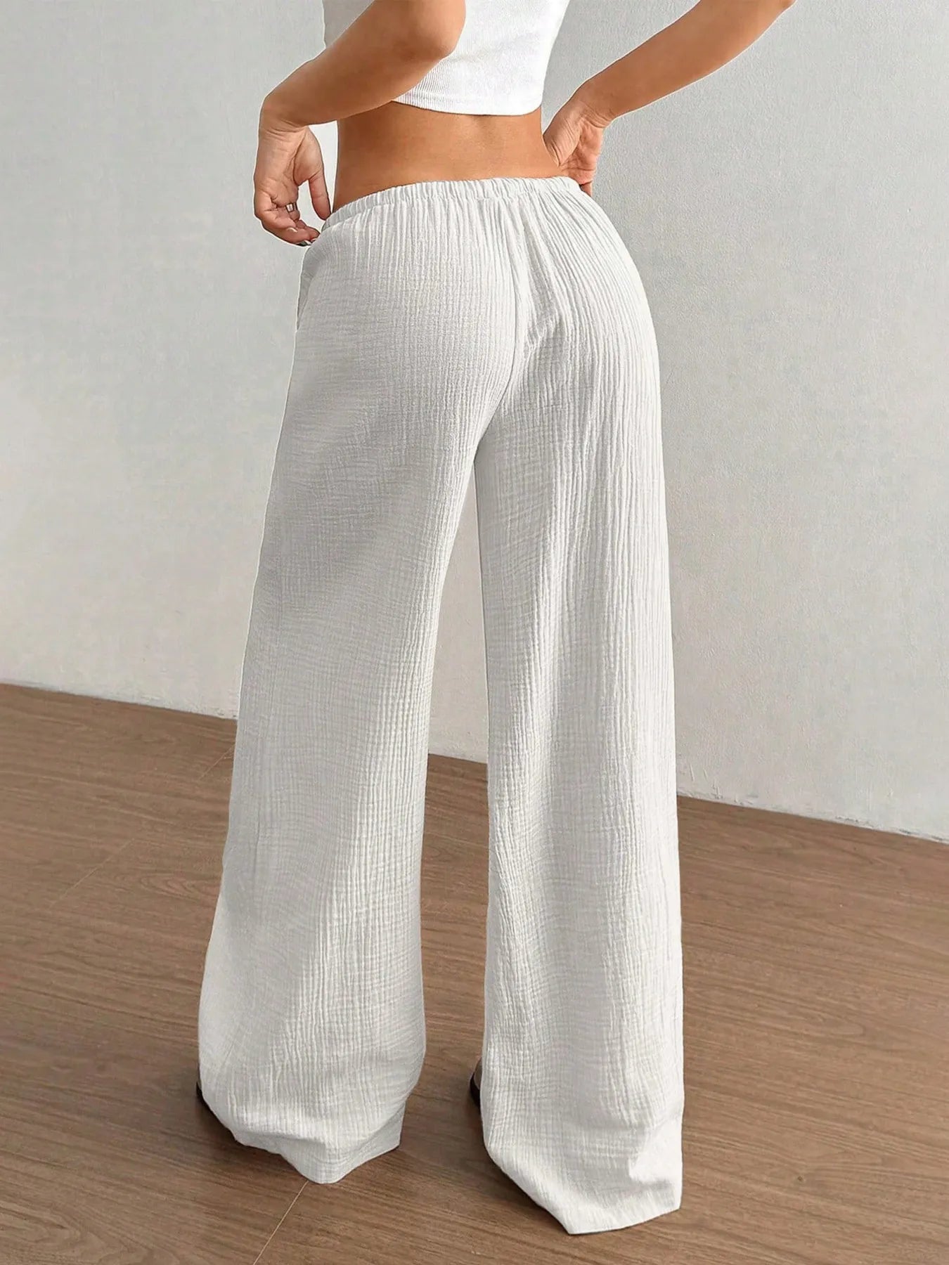 Drawstring Wide - Leg Casual Pants - Seedandsoulful