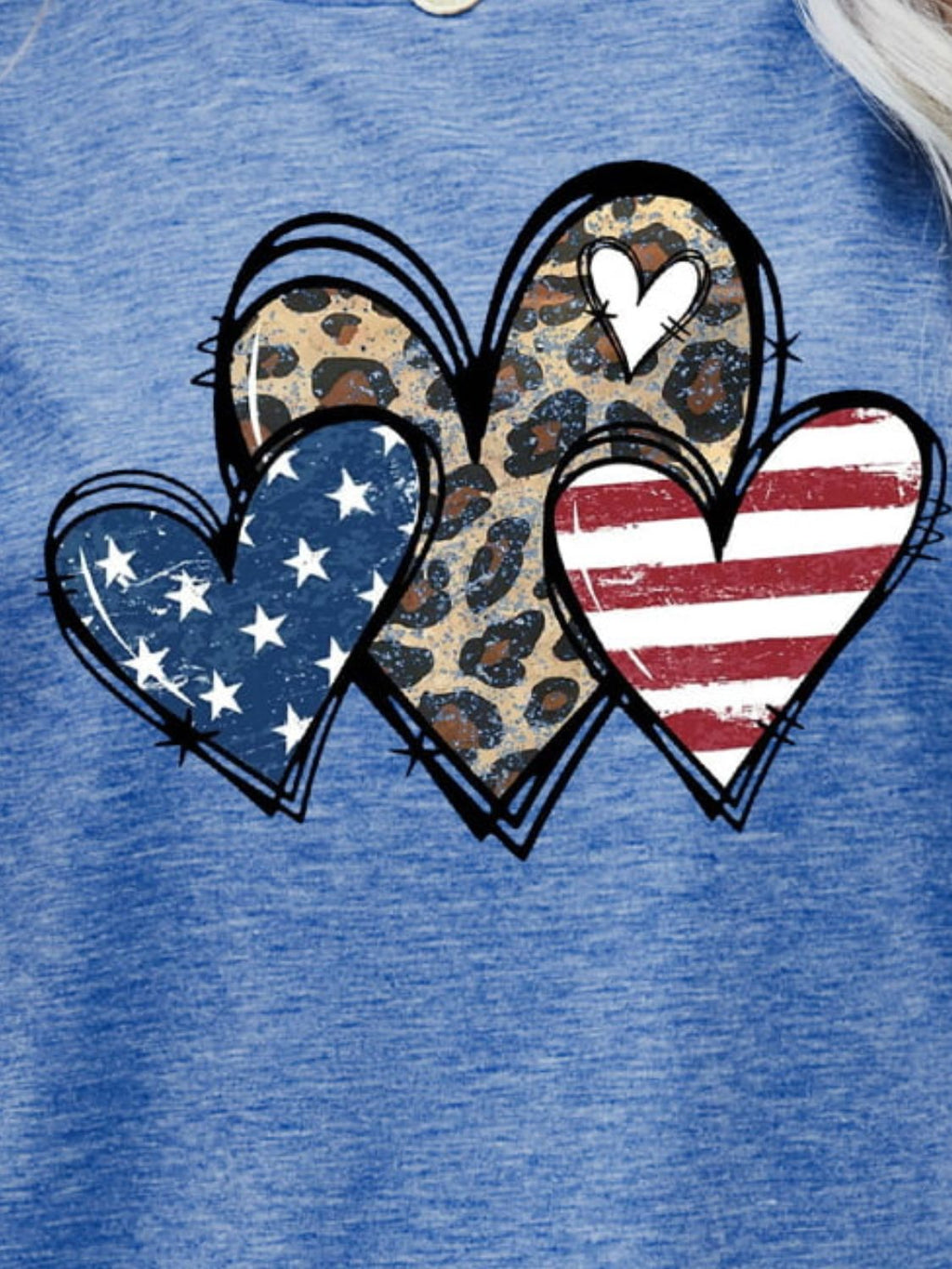 US Flag Leopard Heart Graphic Tee - Seedandsoulful