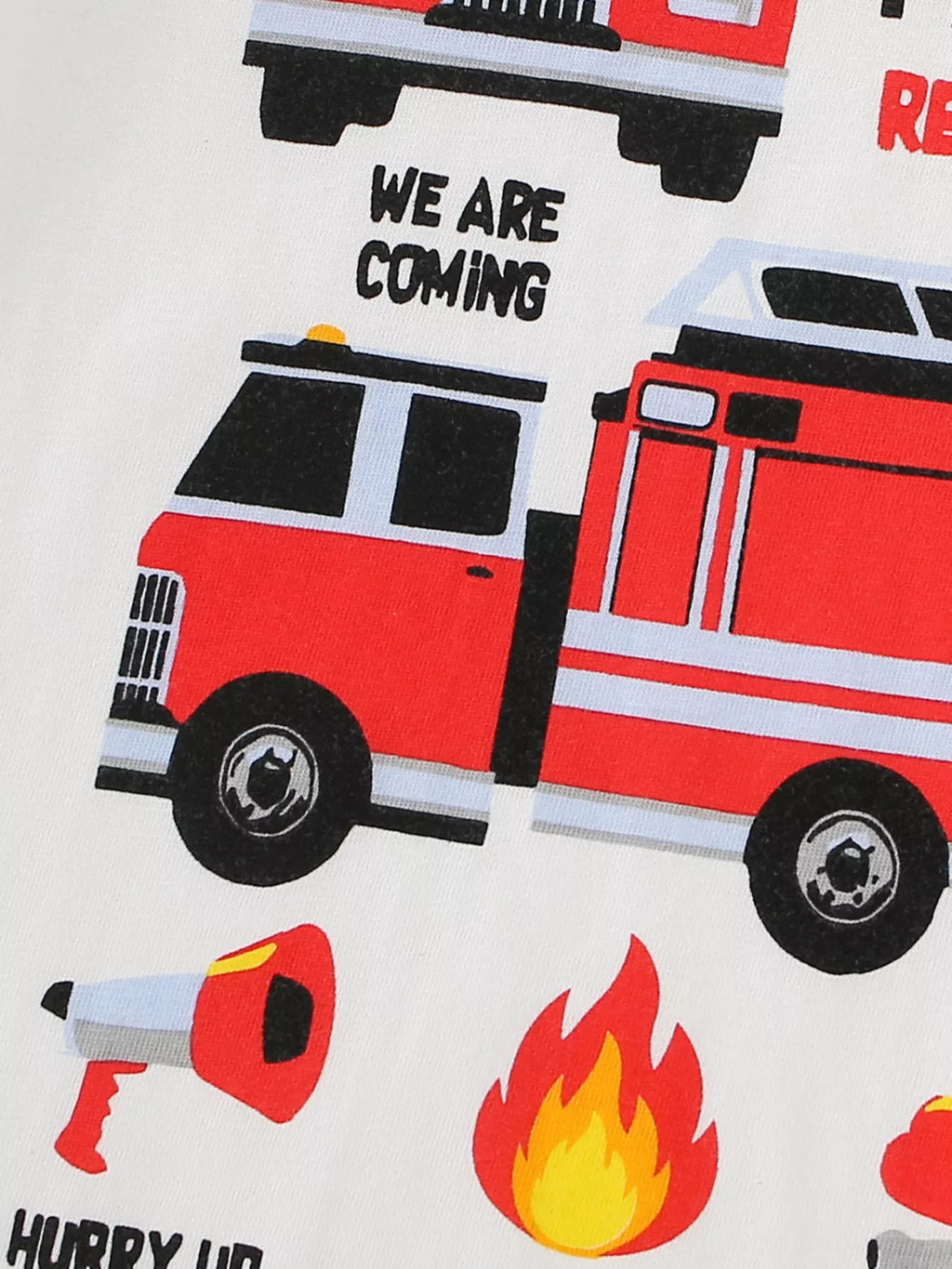 Children's Fire Truck Graphic Short Sleeve T-Shirt - Seedandsoulful