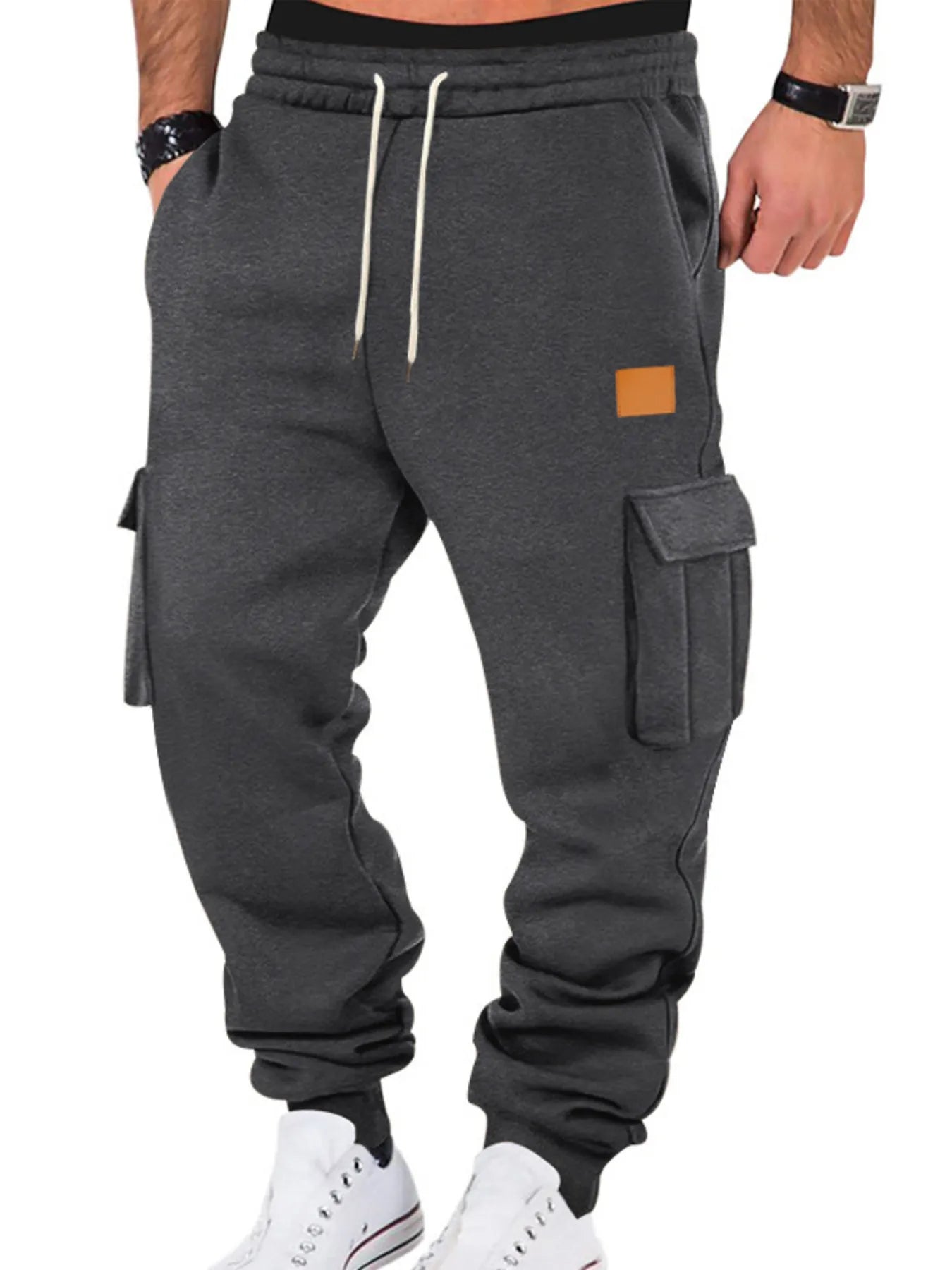 Men's Full Size Drawstring Cargo Jogger Pants Plus Size - Seedandsoulful