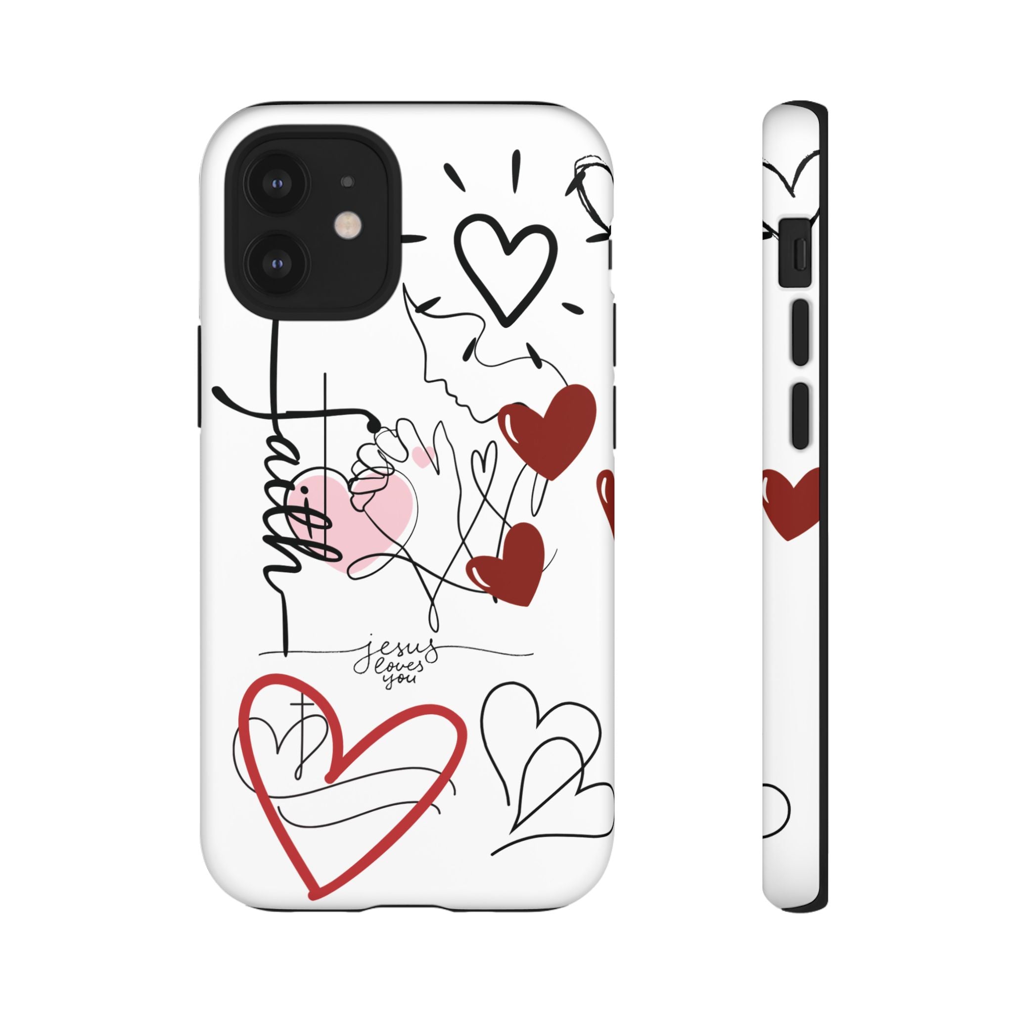 Faith Hearts iPhone Case | Seedandsoulful Protective Phone Cover - Seedandsoulful