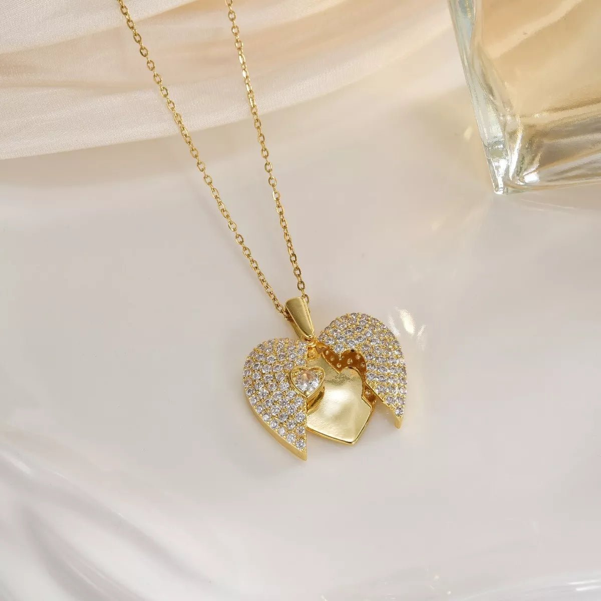 18K Gold - Plated Heart Locket Necklace - Seedandsoulful