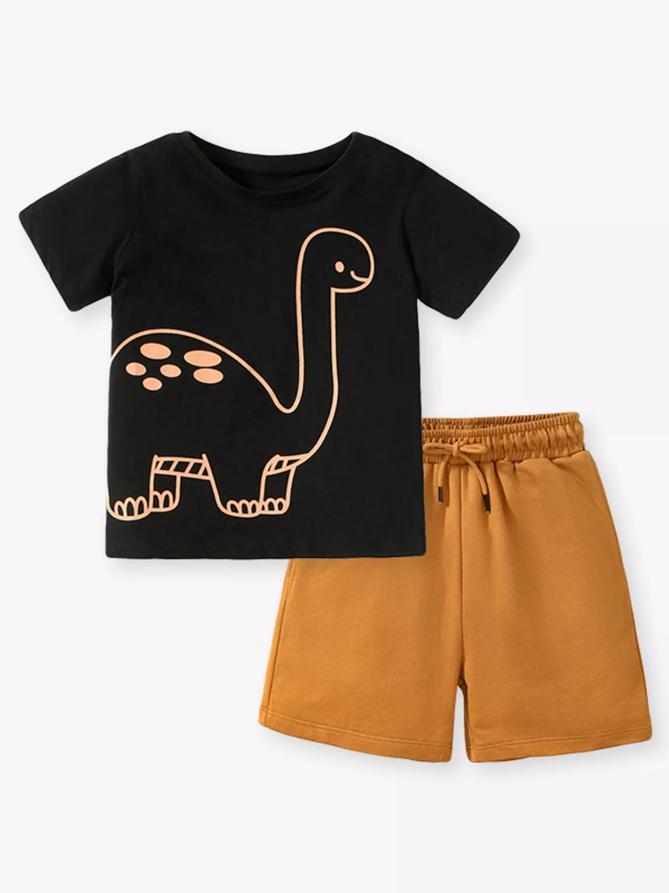 Children's Dinosaur Graphic Tee and Shorts Set - Seedandsoulful