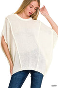 Zenana Drop Shoulder Short Sleeve Knit Top - Seedandsoulful