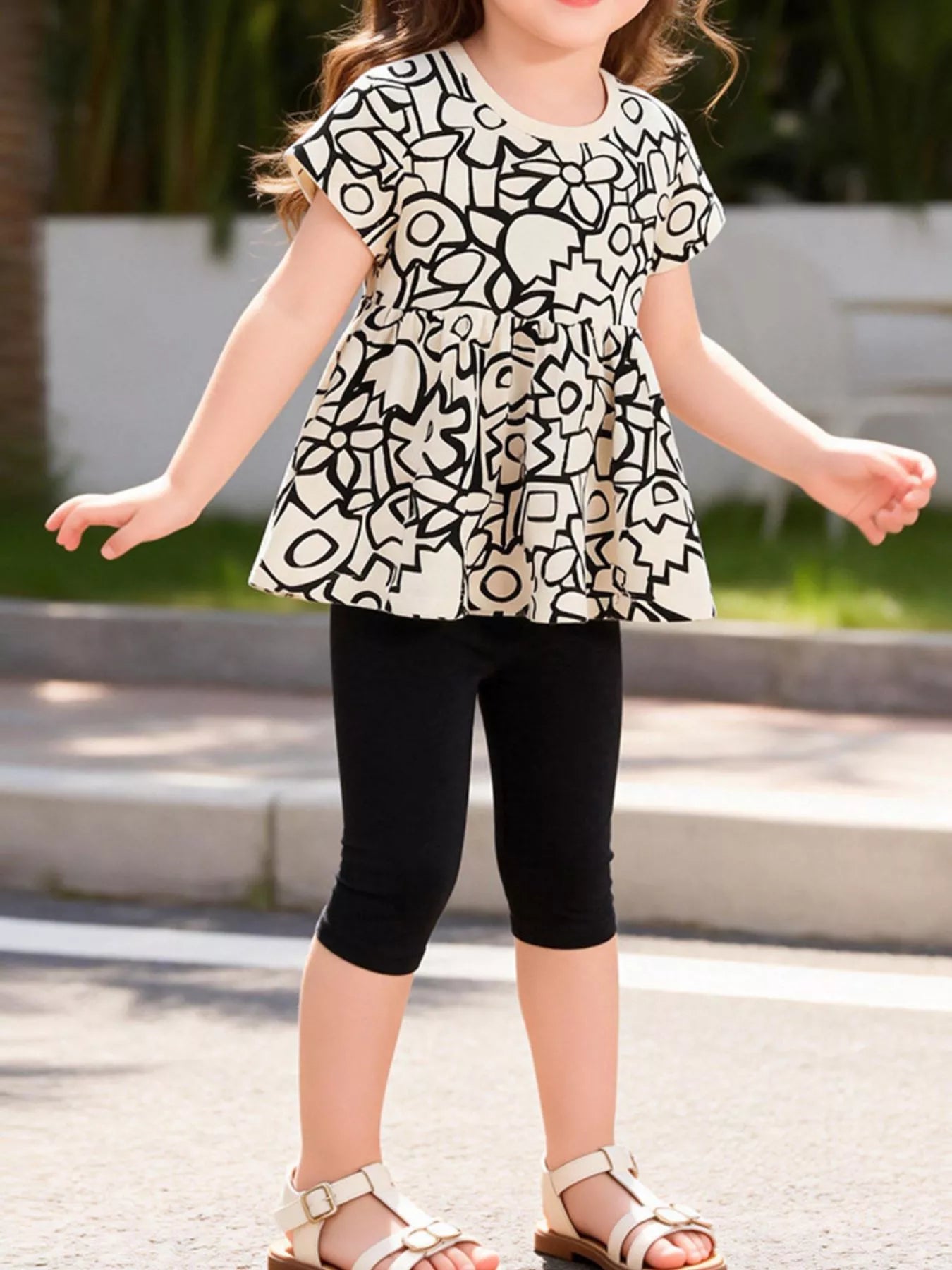 Children's Printed Top and Leggings Set - Seedandsoulful