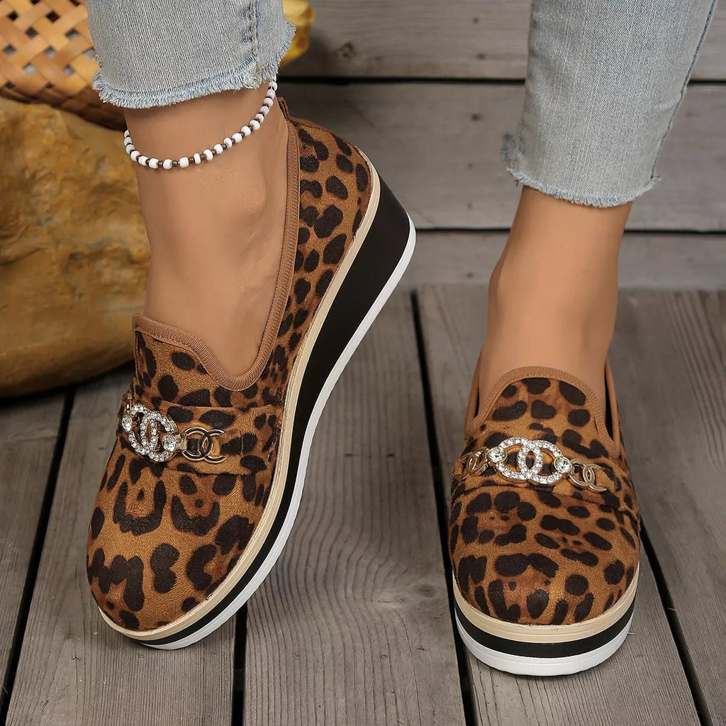 Leopard Print Platform Loafers - Seedandsoulful