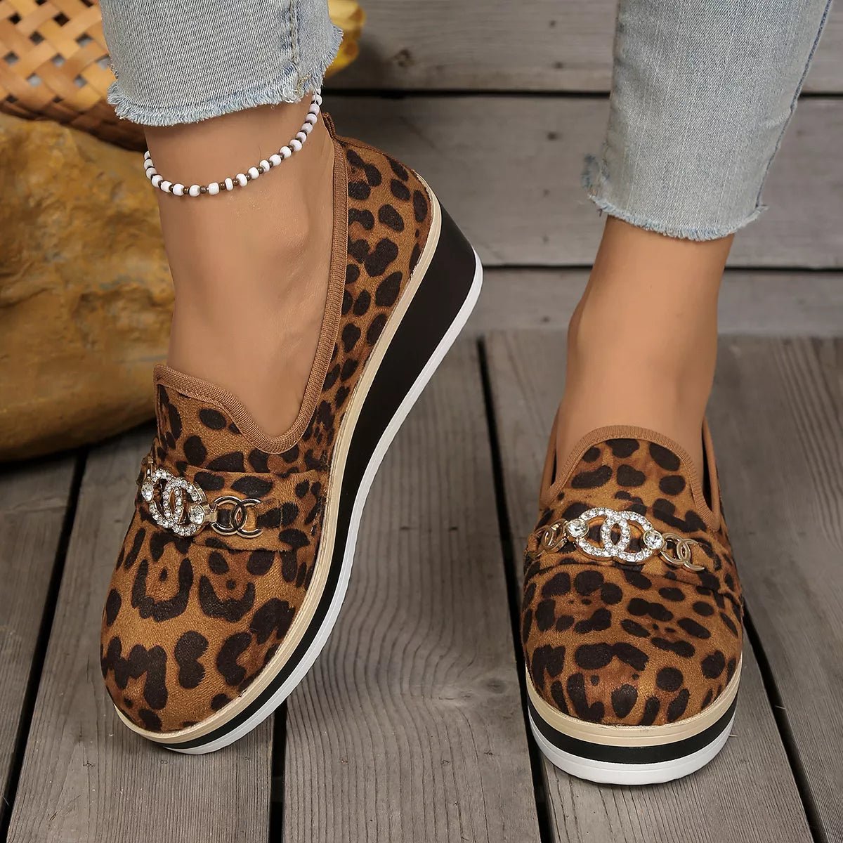 Leopard Print Platform Loafers - Seedandsoulful