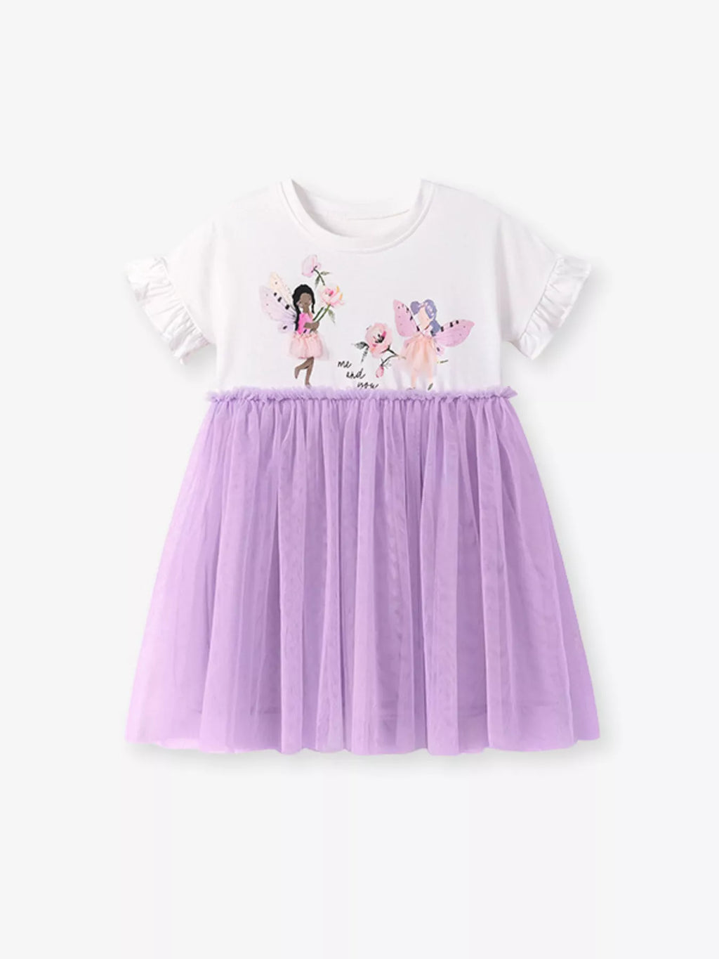 Children's Ballerina Round Neck Tulle Dress - Seedandsoulful