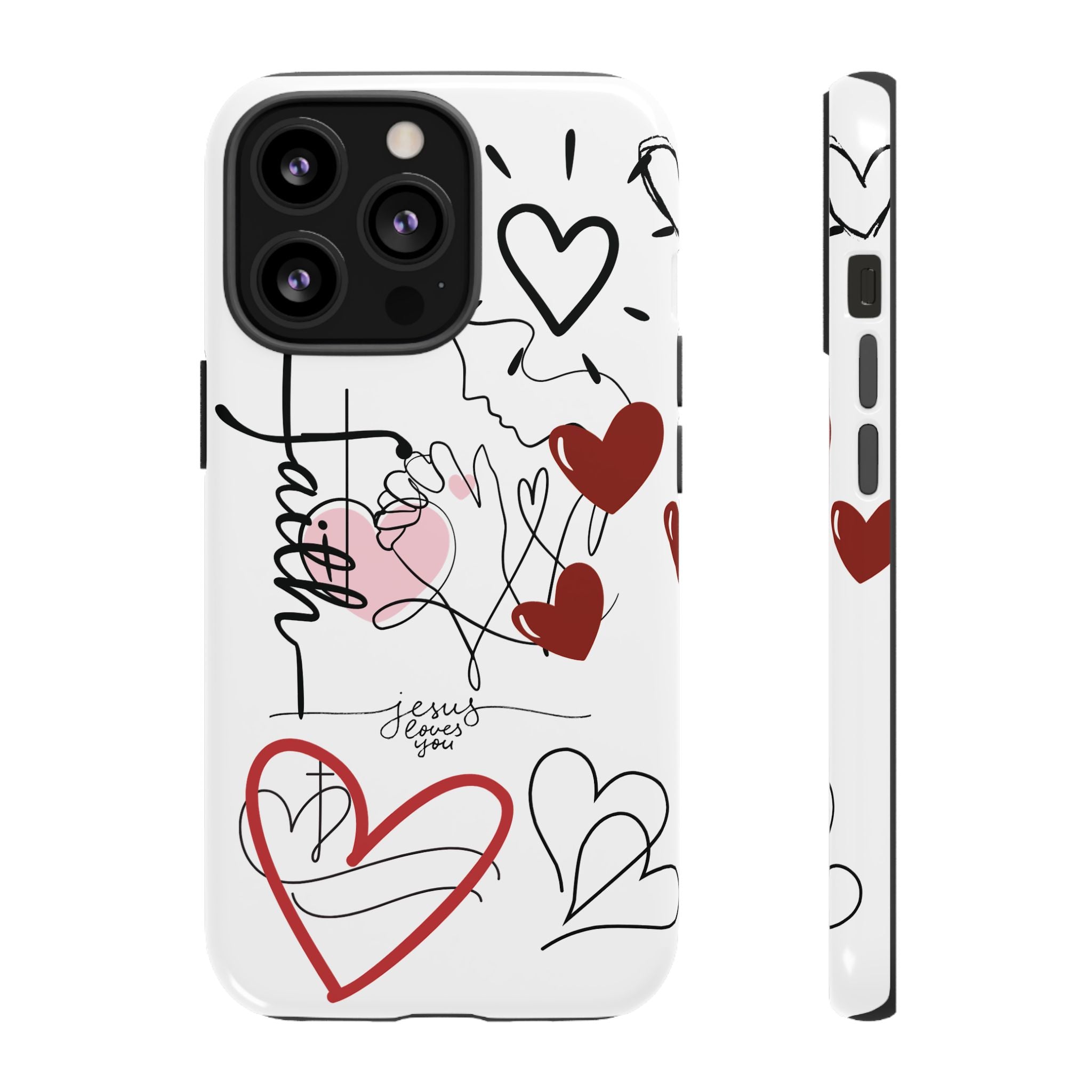 Faith Hearts iPhone Case | Seedandsoulful Protective Phone Cover - Seedandsoulful