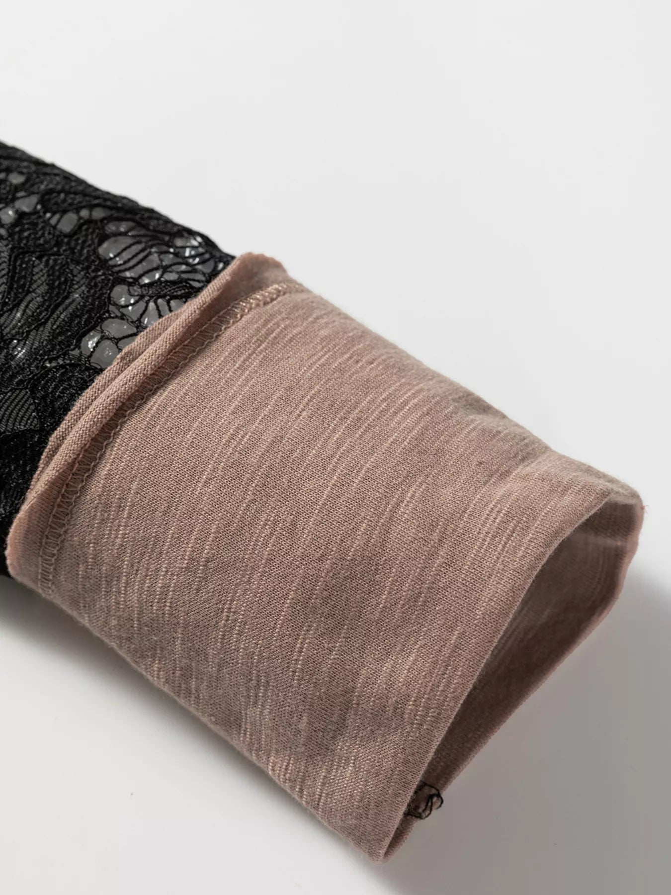 Sheer Lace Patchwork Casual Long Sleeve Tee - Seedandsoulful