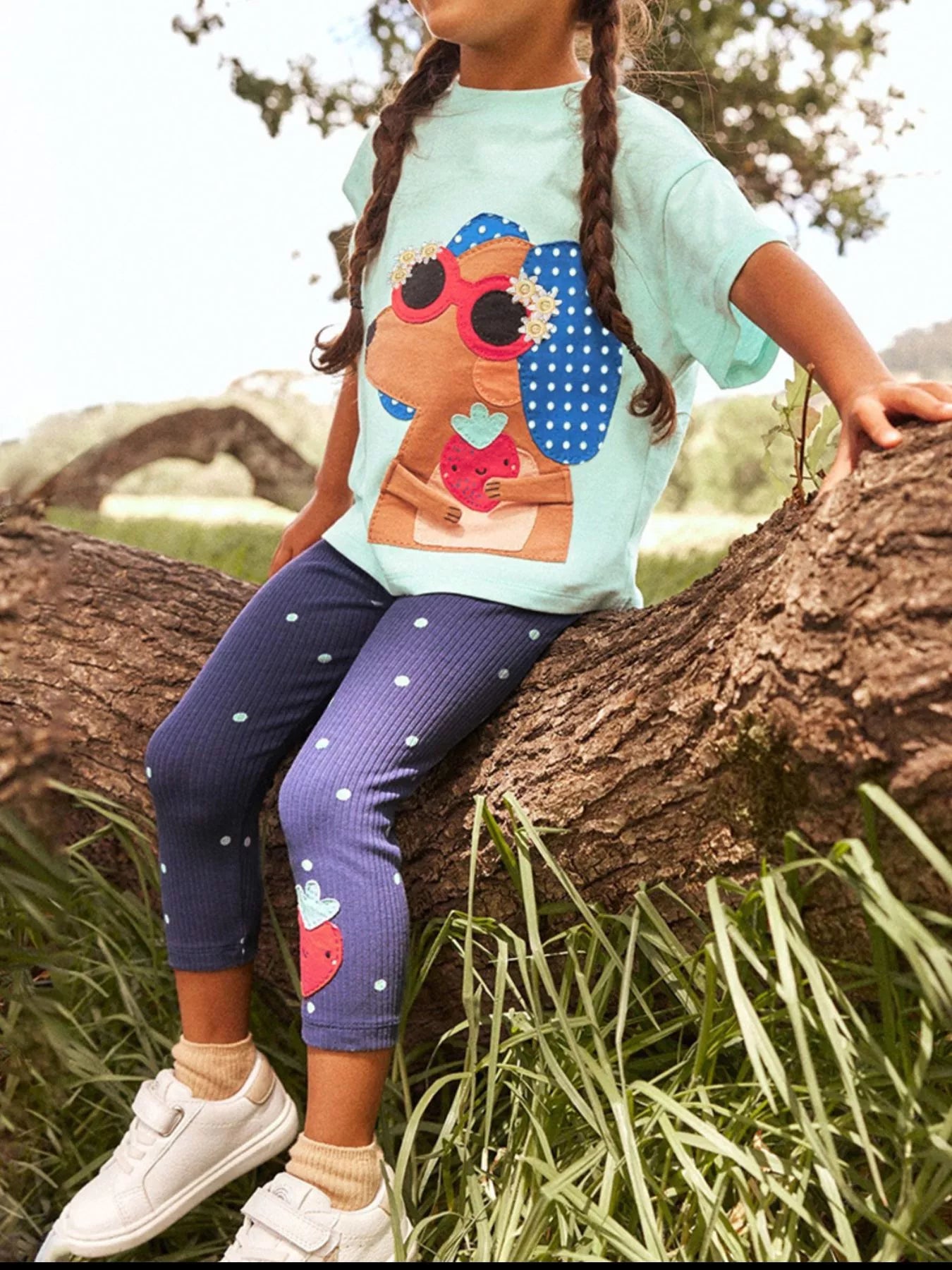 Children's Animal Tee and Polka Dot Leggings Set - Seedandsoulful