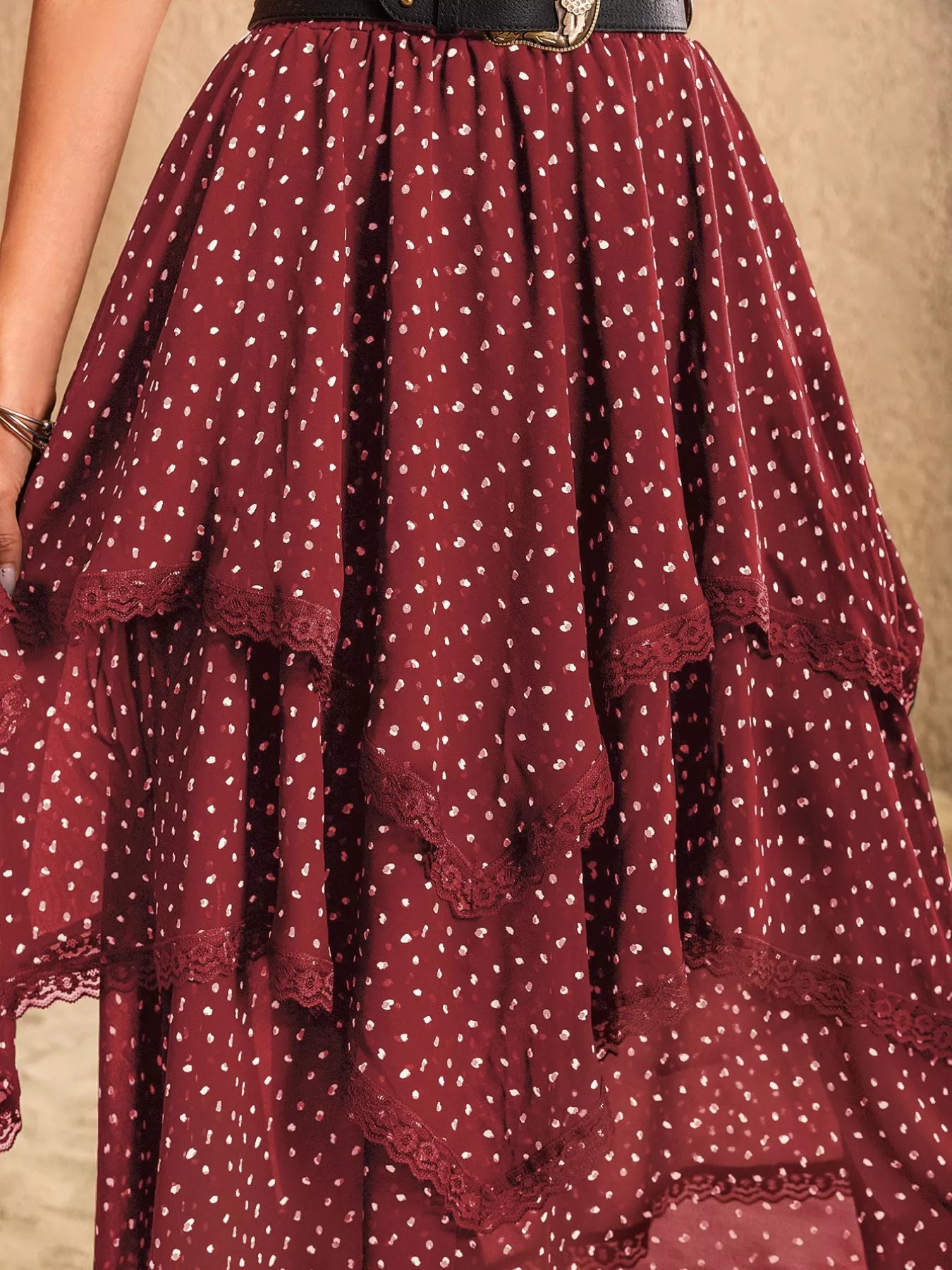 Lace Detail Layered Skirt - Seedandsoulful