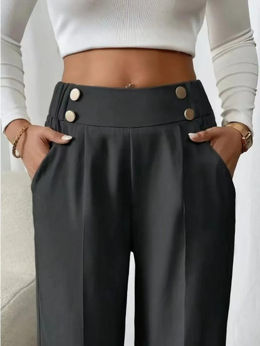 High Waist Wide Leg Pants - Seedandsoulful