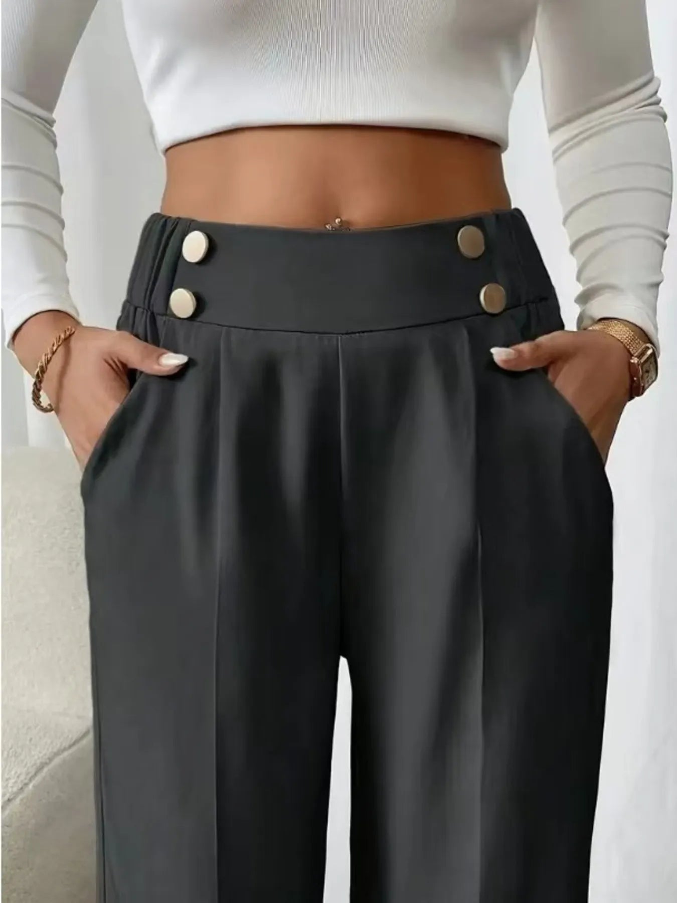 High Waist Wide Leg Pants - Seedandsoulful