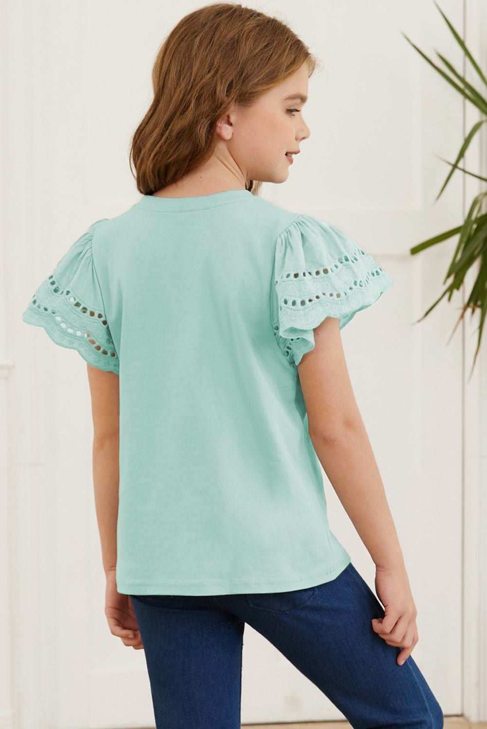 Round Neck Flutter Sleeve T-Shirt - Seedandsoulful
