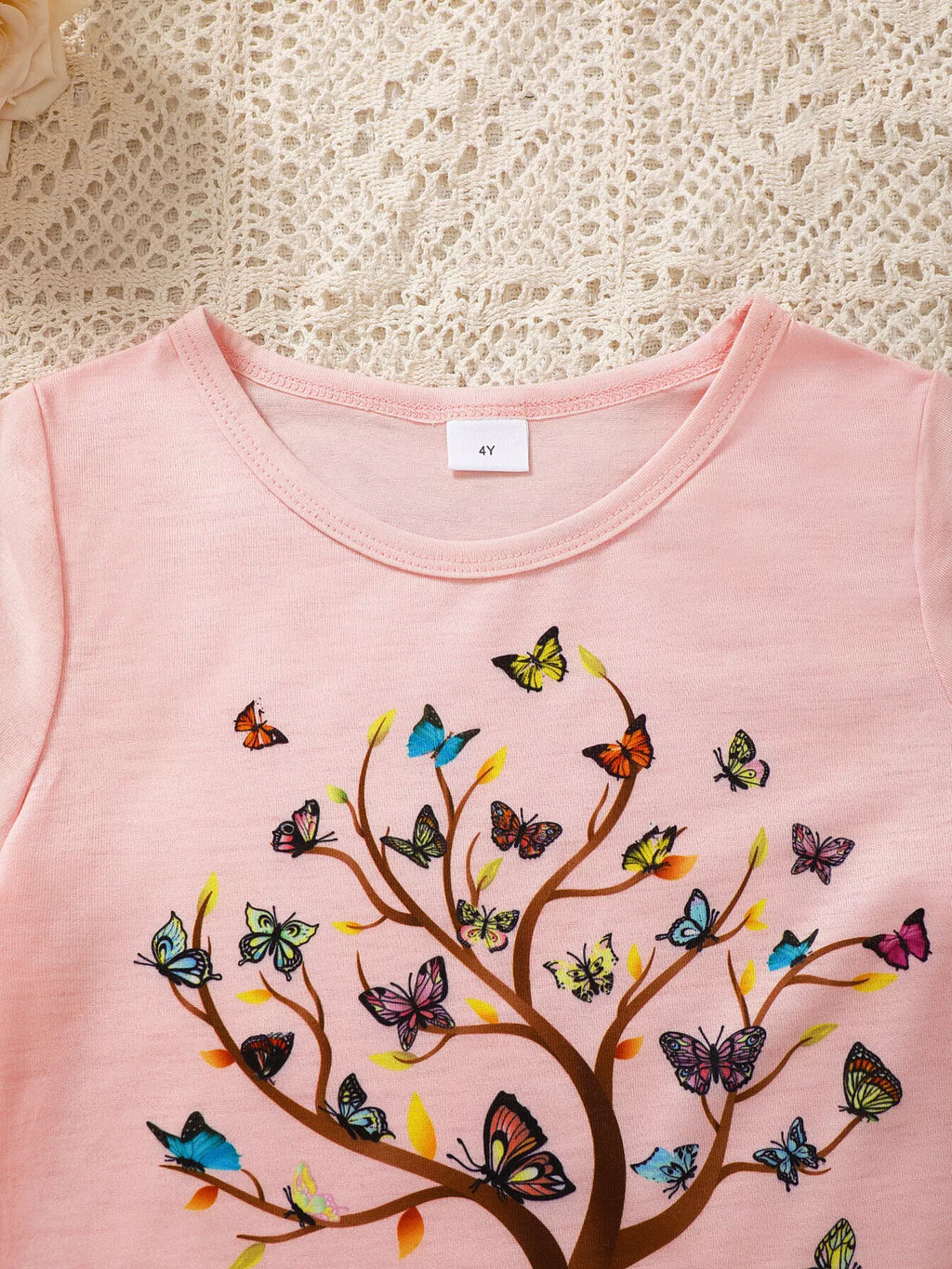 Children's Butterfly Tree Graphic Casual T-Shirt - Seedandsoulful