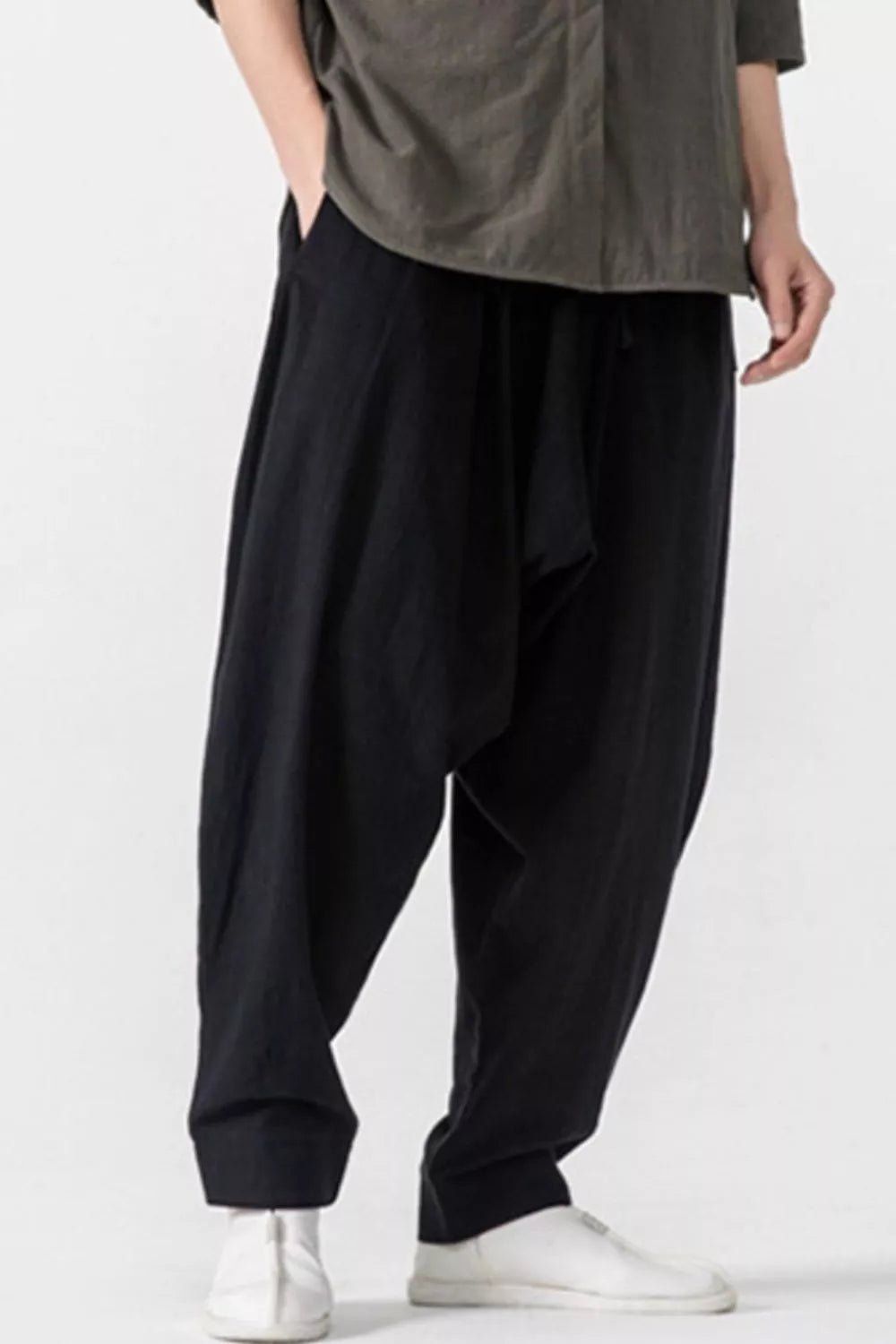 Men's Plus Size Loose Fit Harem Pants - Seedandsoulful