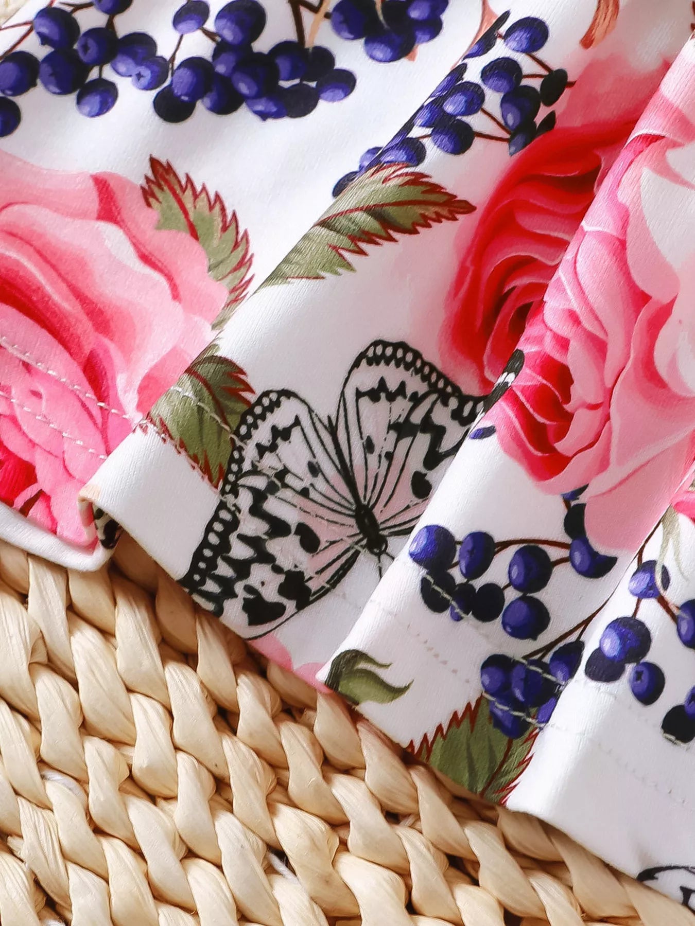 Children's Floral Ruffle Trim Top & Distressed Jeans Set - Seedandsoulful