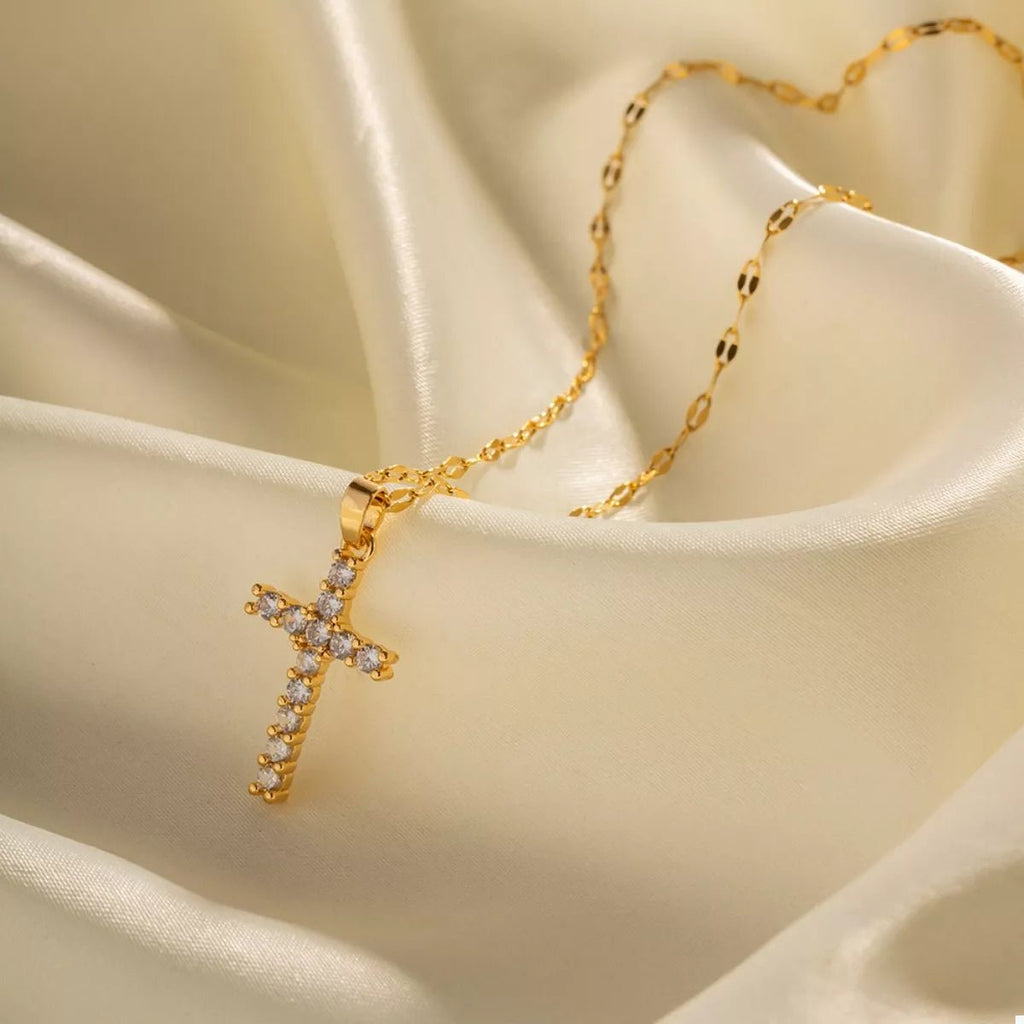 18K Gold - Plated Cross Pendant Necklace - Seedandsoulful