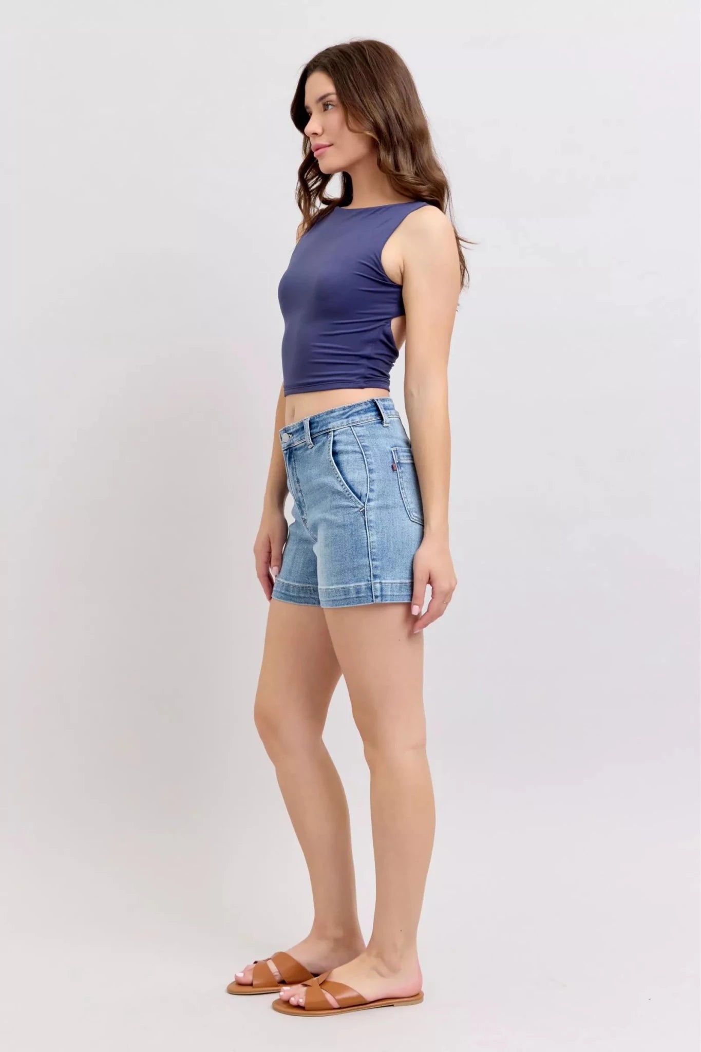 Judy Blue Mid Rise Denim Shorts - Seedandsoulful