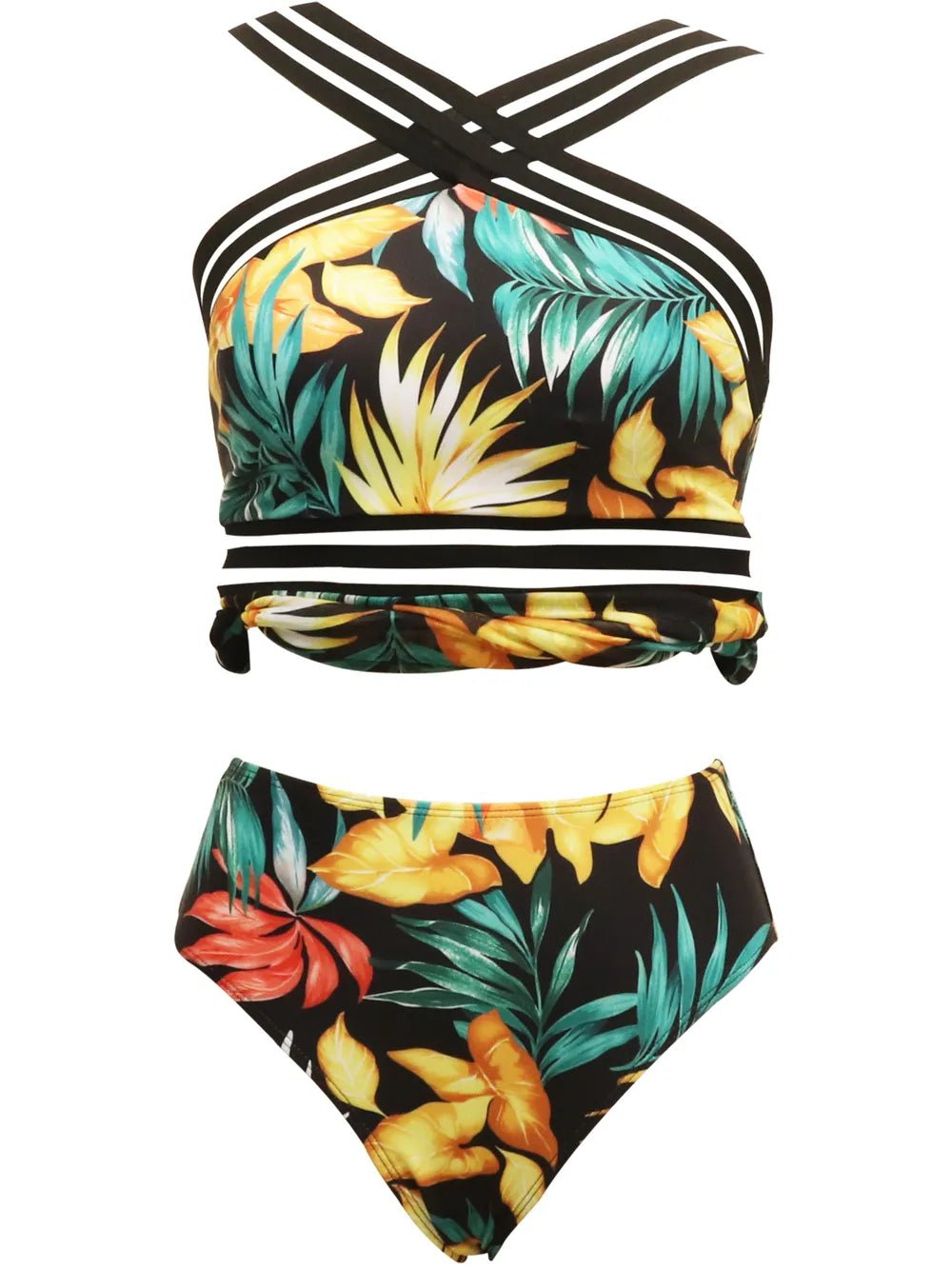 Cutout Printed Two - Piece Swim Set - Seedandsoulful