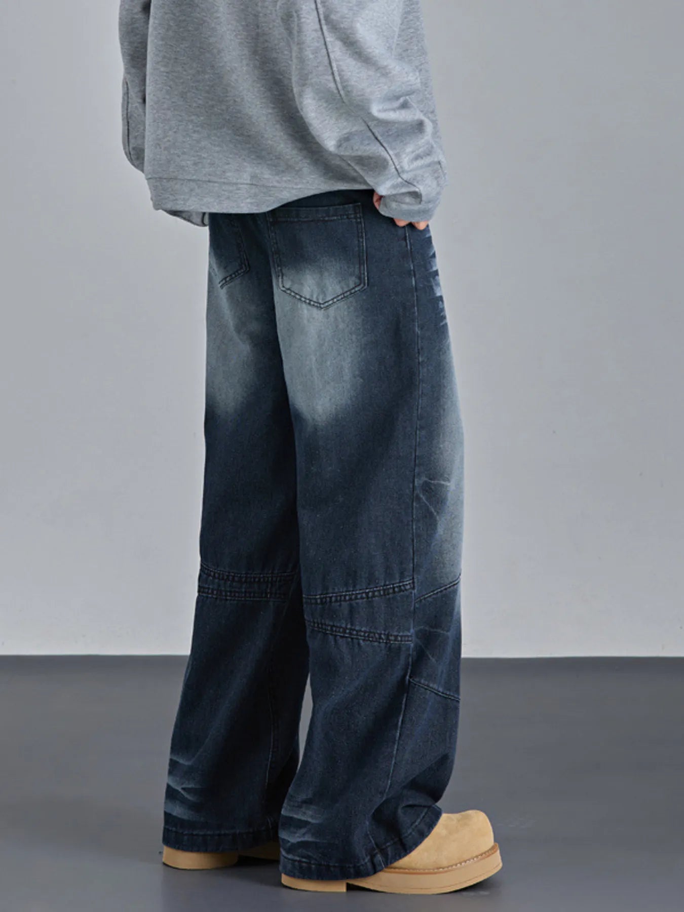 Men's Vintage Wash Wide Leg Jeans - Seedandsoulful