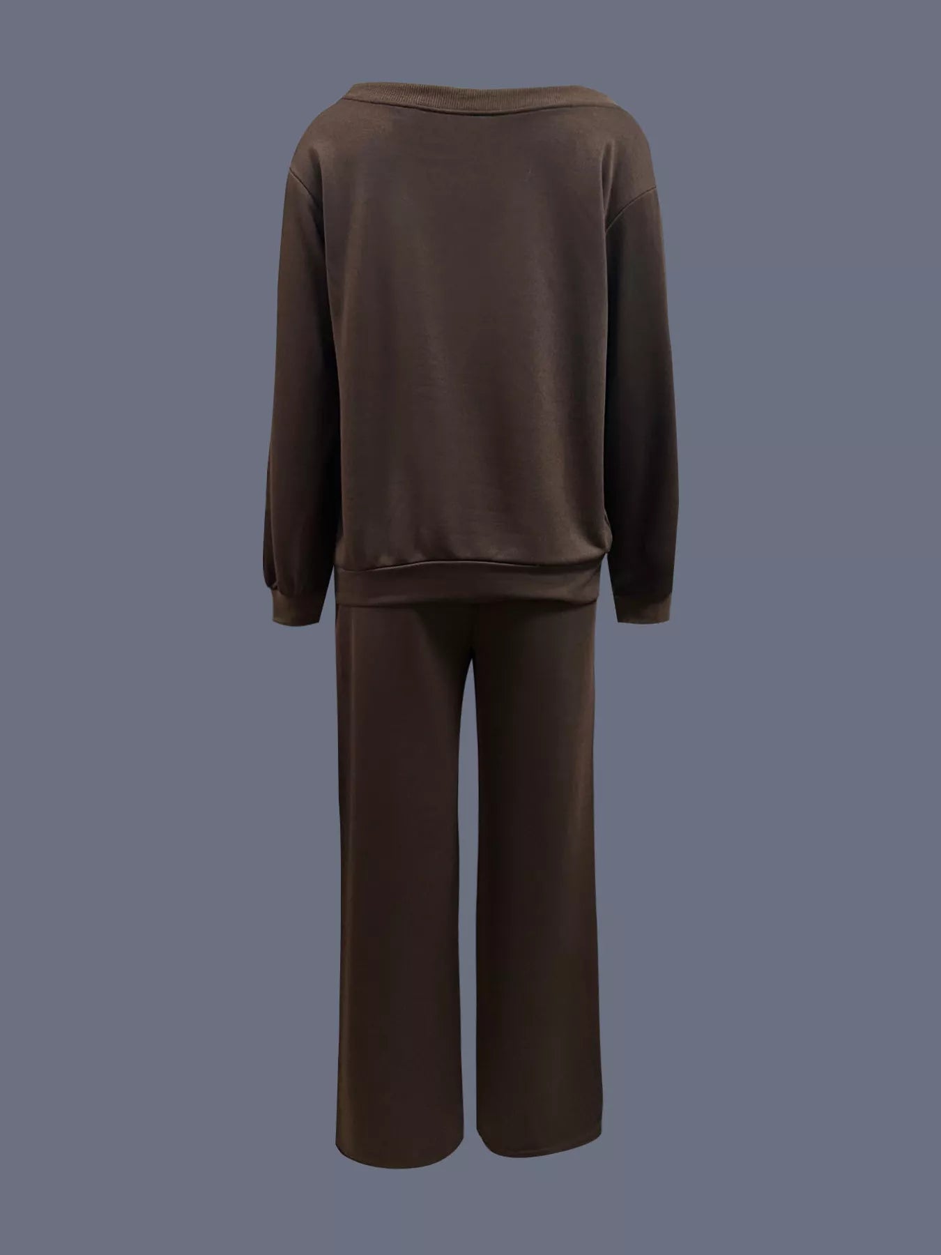 Boat Neck Long Sleeve Sweatshirt and Pants Set - Seedandsoulful