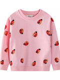 Children's Ladybug Print Crew Neck Sweatshirt - Seedandsoulful