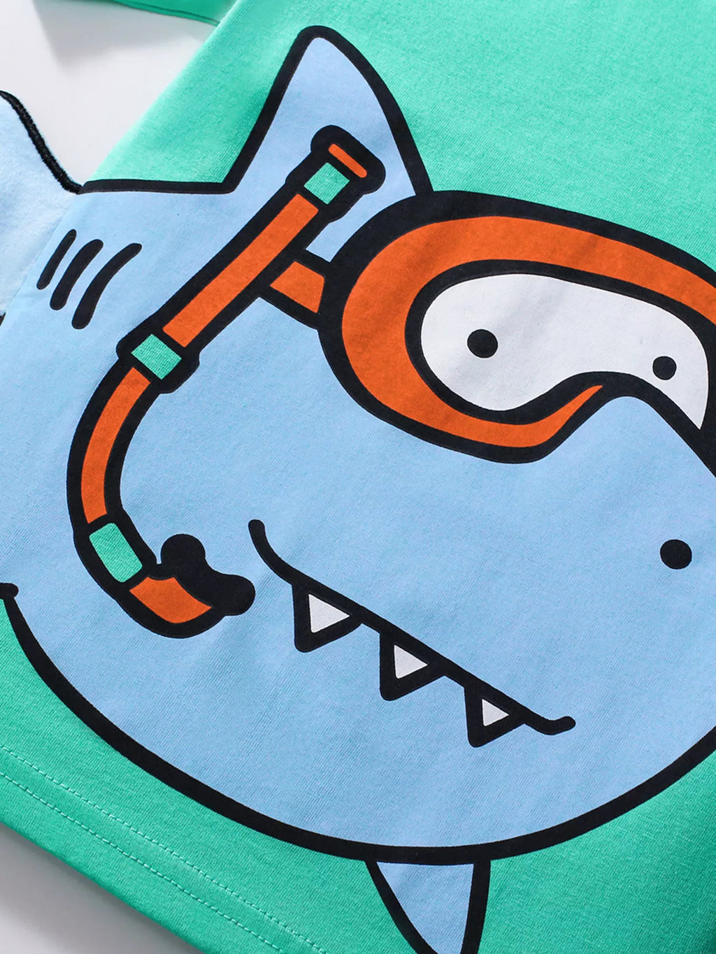 Children's Cartoon Shark Short Sleeve T-Shirt - Seedandsoulful