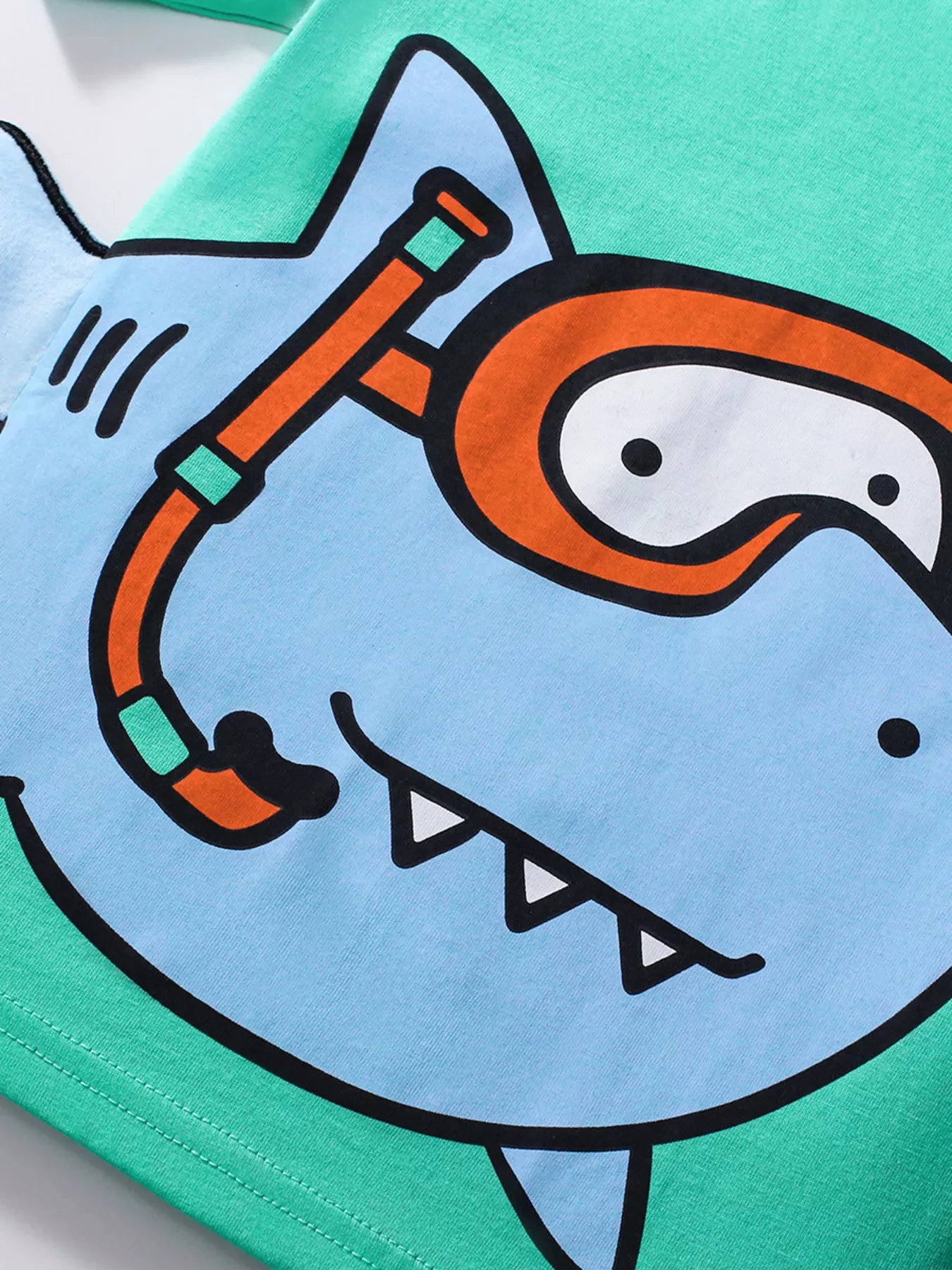 Children's Cartoon Shark Short Sleeve T-Shirt - Seedandsoulful