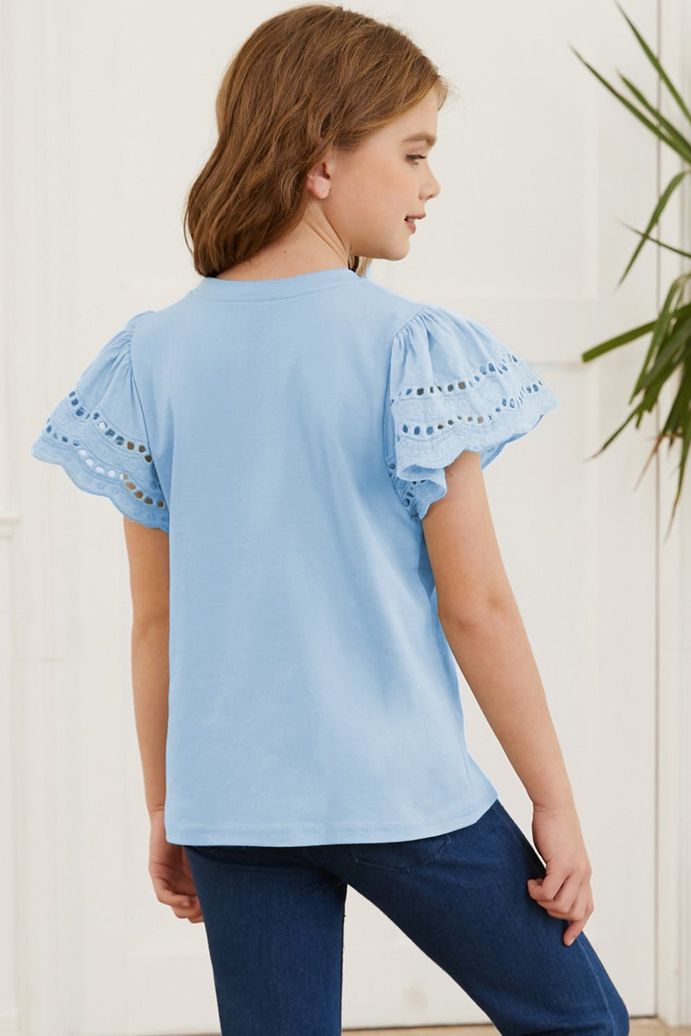 Round Neck Flutter Sleeve T-Shirt - Seedandsoulful