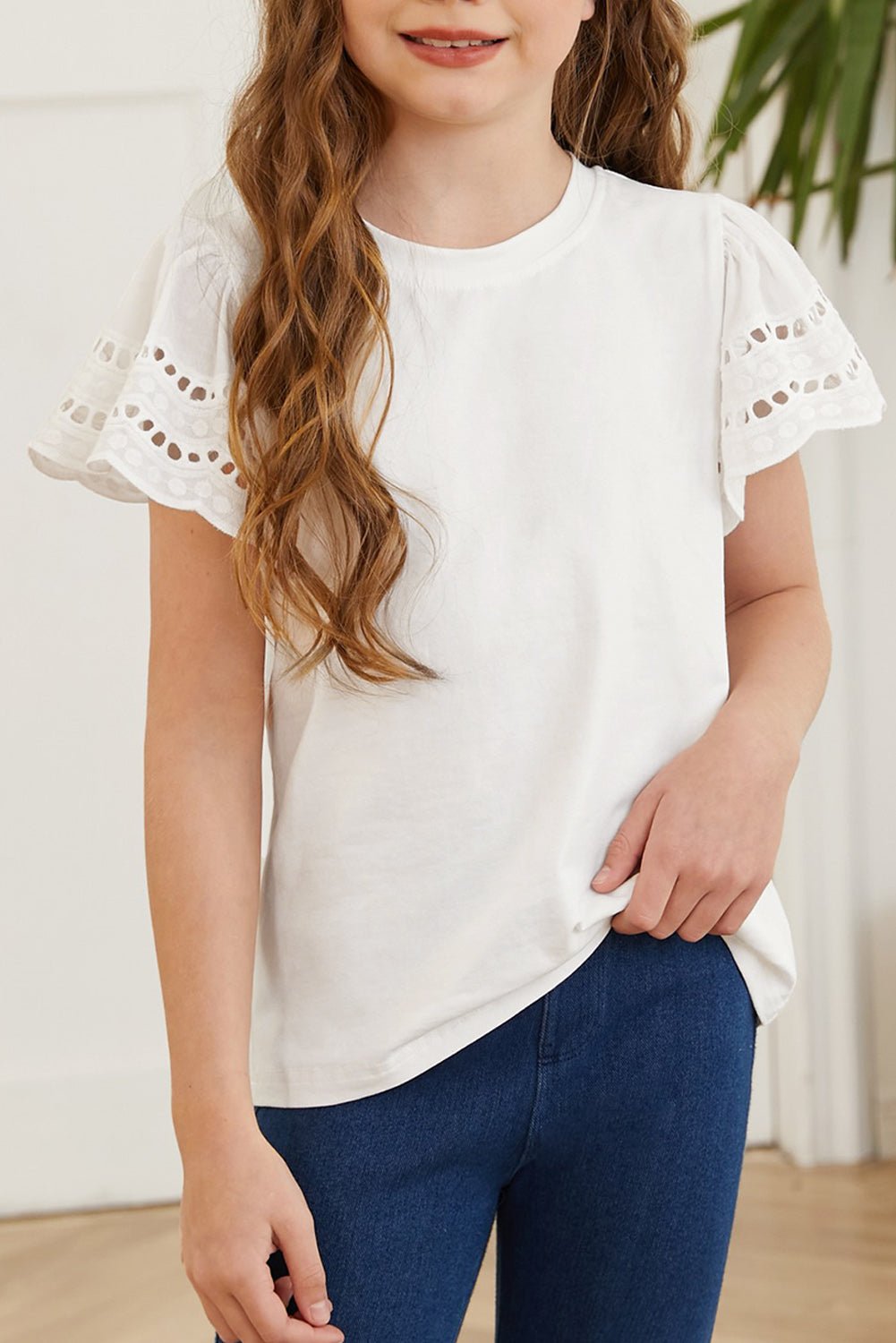 Round Neck Flutter Sleeve T-Shirt - Seedandsoulful
