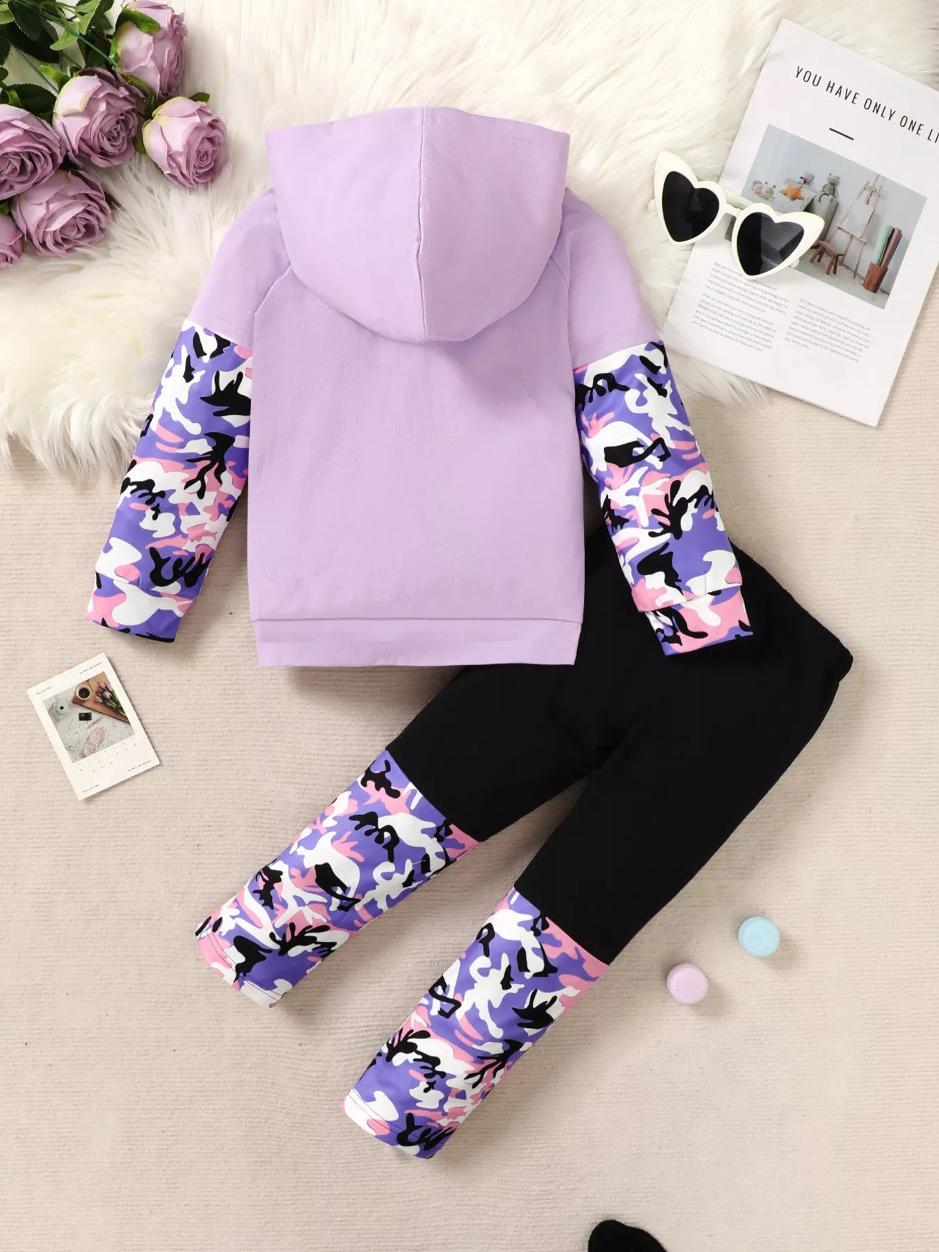 Children's Graphic Camo Print Hoodie & Pants Set - Seedandsoulful