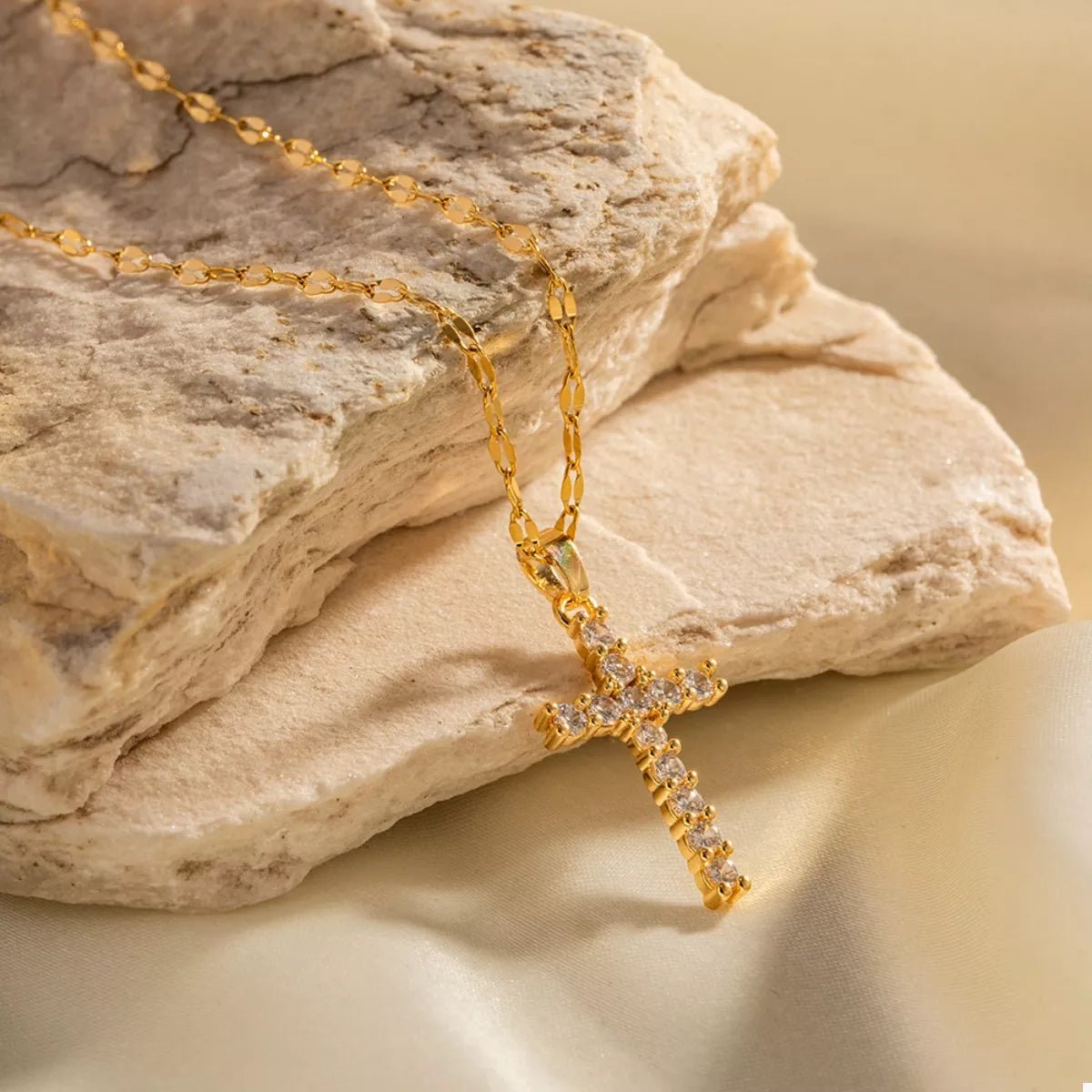 18K Gold - Plated Cross Pendant Necklace - Seedandsoulful