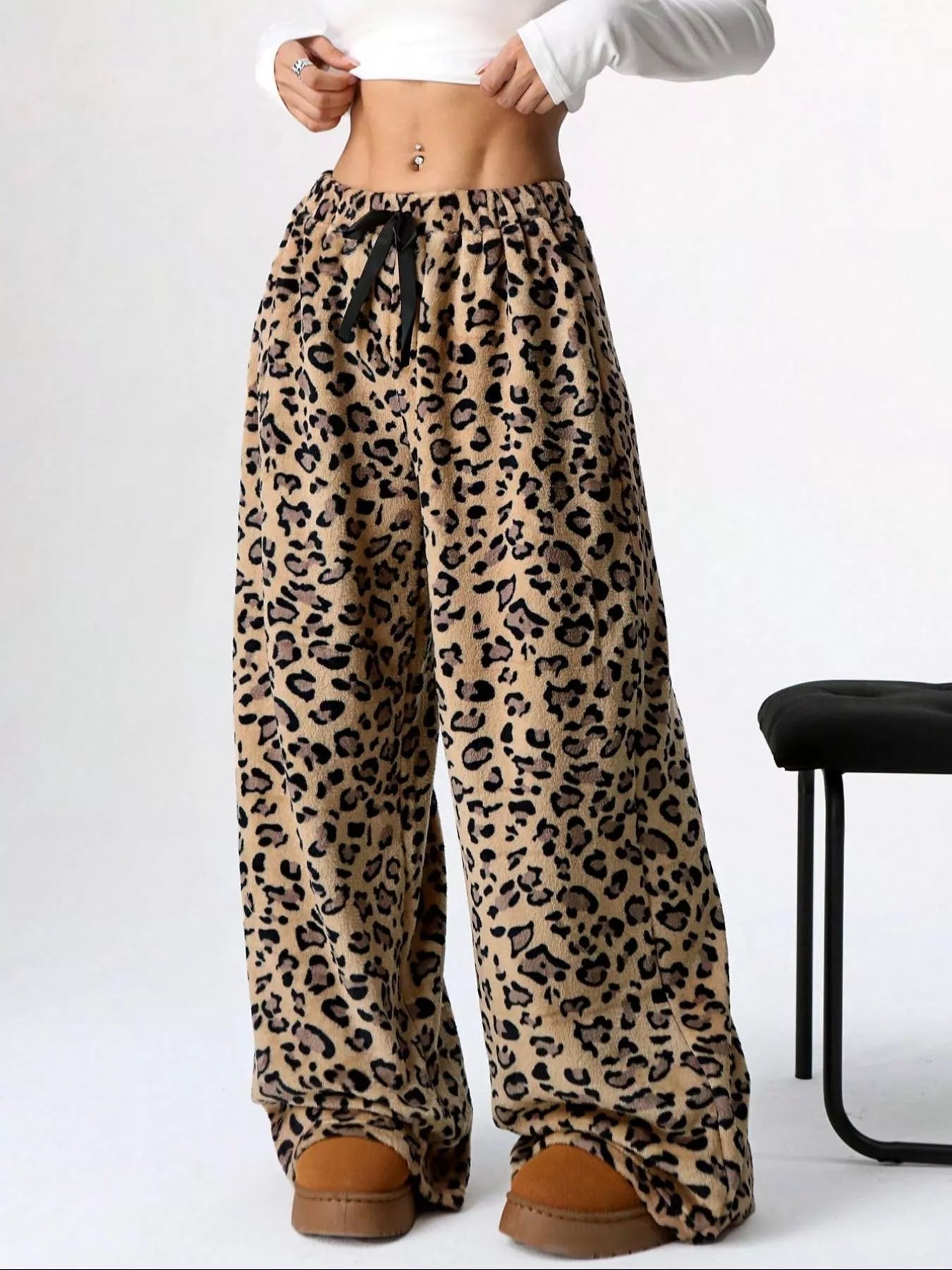 Leopard Wide Leg Pants - Seedandsoulful