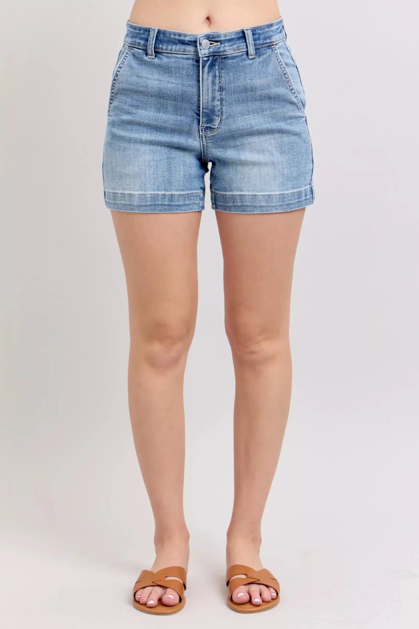 Judy Blue Mid Rise Denim Shorts - Seedandsoulful