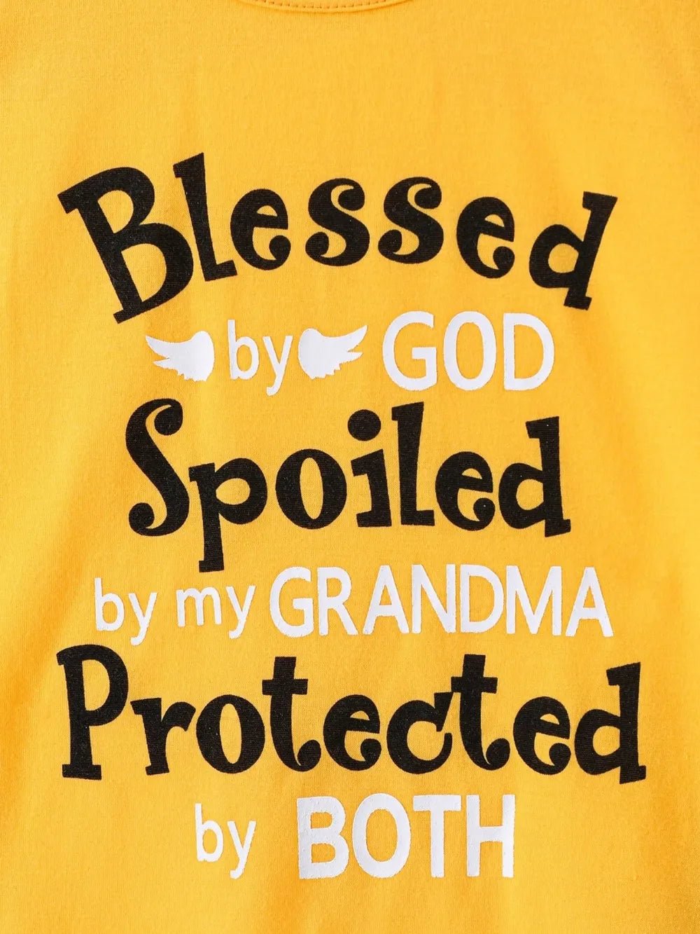 Children's Round Neck Letter Graphic T-Shirt and Distressed Jeans Set - Seedandsoulful